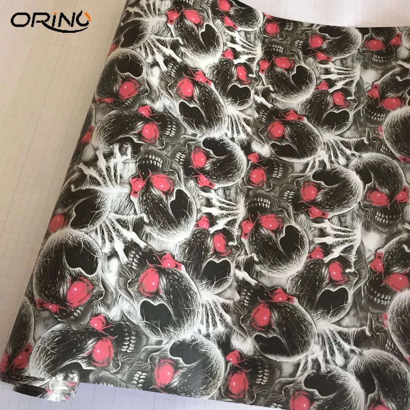 Sticker Bomb Skull Vinyl Wrap Film for Cars, Bikes & Motorcycles-Option 13 / 30cm x 152cm