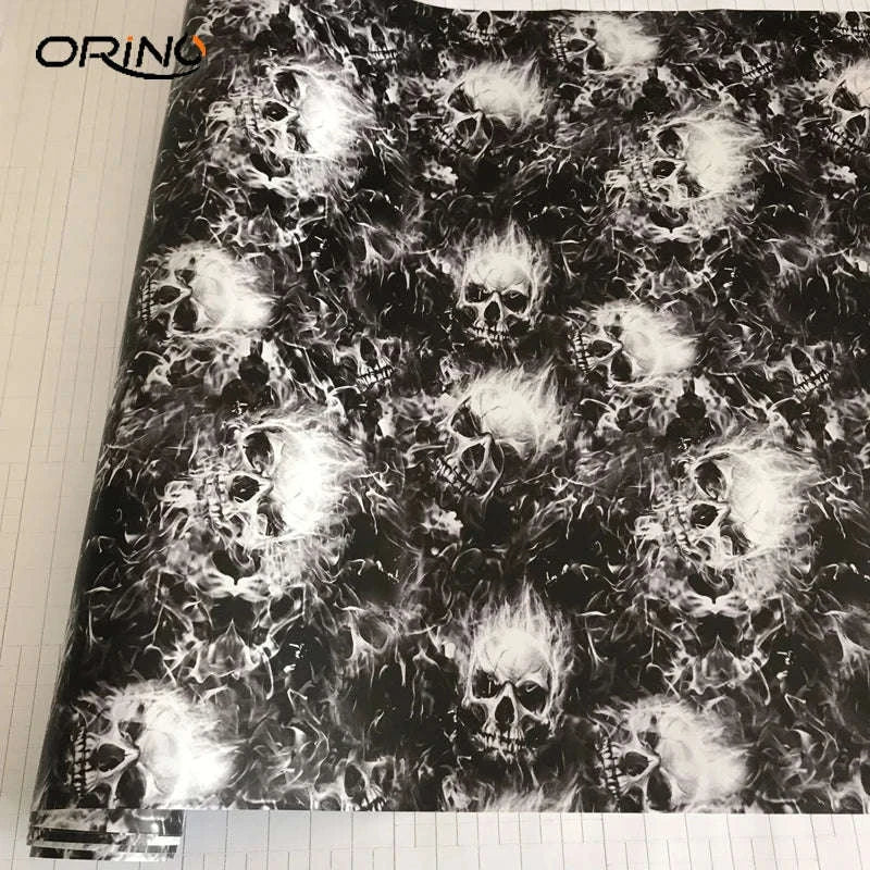 Sticker Bomb Skull Vinyl Wrap Film for Cars, Bikes & Motorcycles-Option 13 / 30cm x 152cm