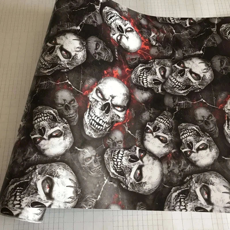 Sticker Bomb Skull Vinyl Wrap Film for Cars, Bikes & Motorcycles-Option 13 / 30cm x 152cm