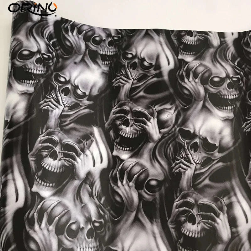 Sticker Bomb Skull Vinyl Wrap Film for Cars, Bikes & Motorcycles-Option 13 / 30cm x 152cm