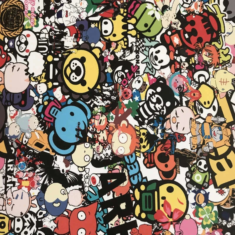 Sticker Bomb Skull Vinyl Wrap Film for Cars, Bikes & Motorcycles-Option 13 / 30cm x 152cm