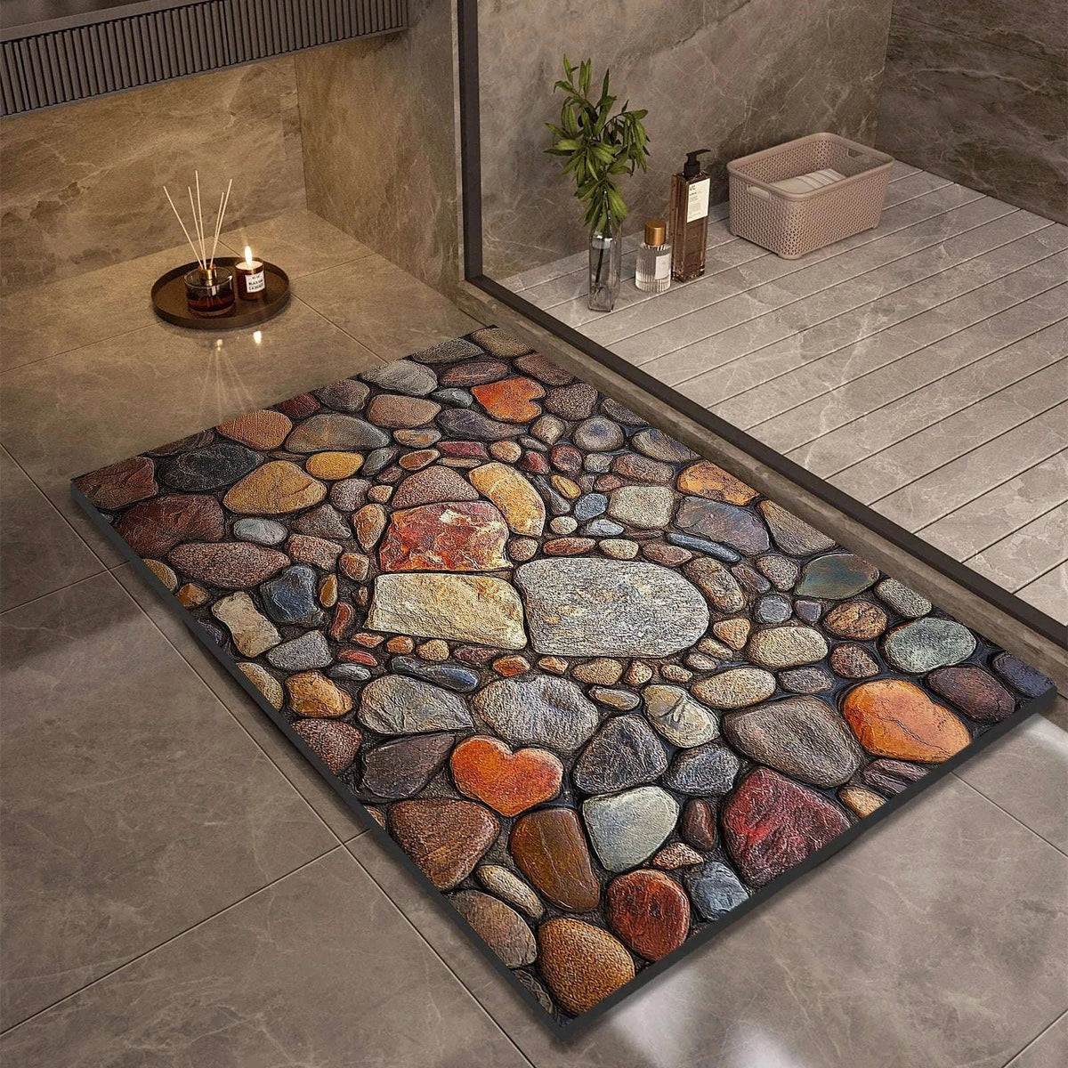 Stone Design Diatomite Bath Mat Quick Dry Non-Slip-10 / 50cmx80cm
