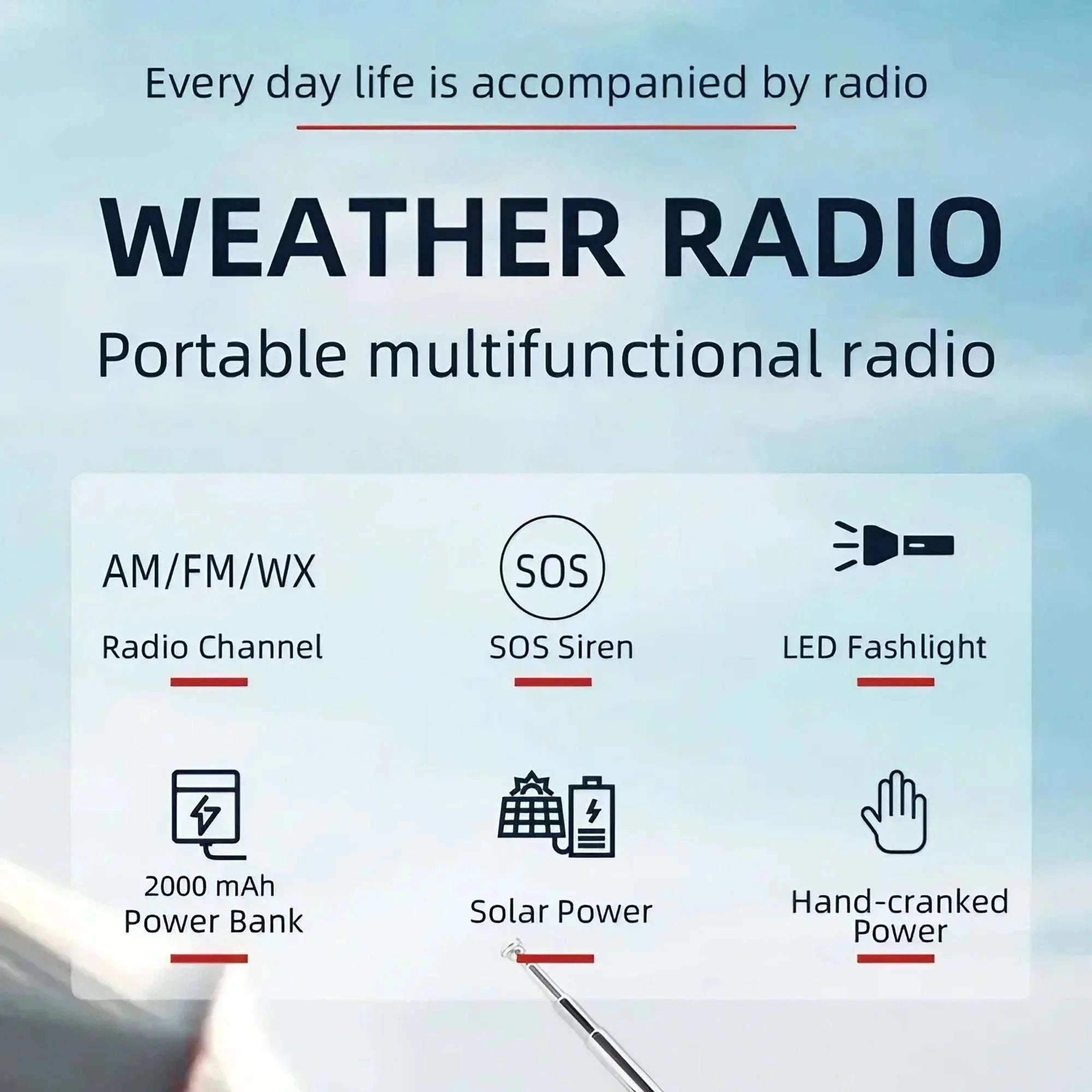 STONEGO Multifunctional Emergency Radio-Default Title