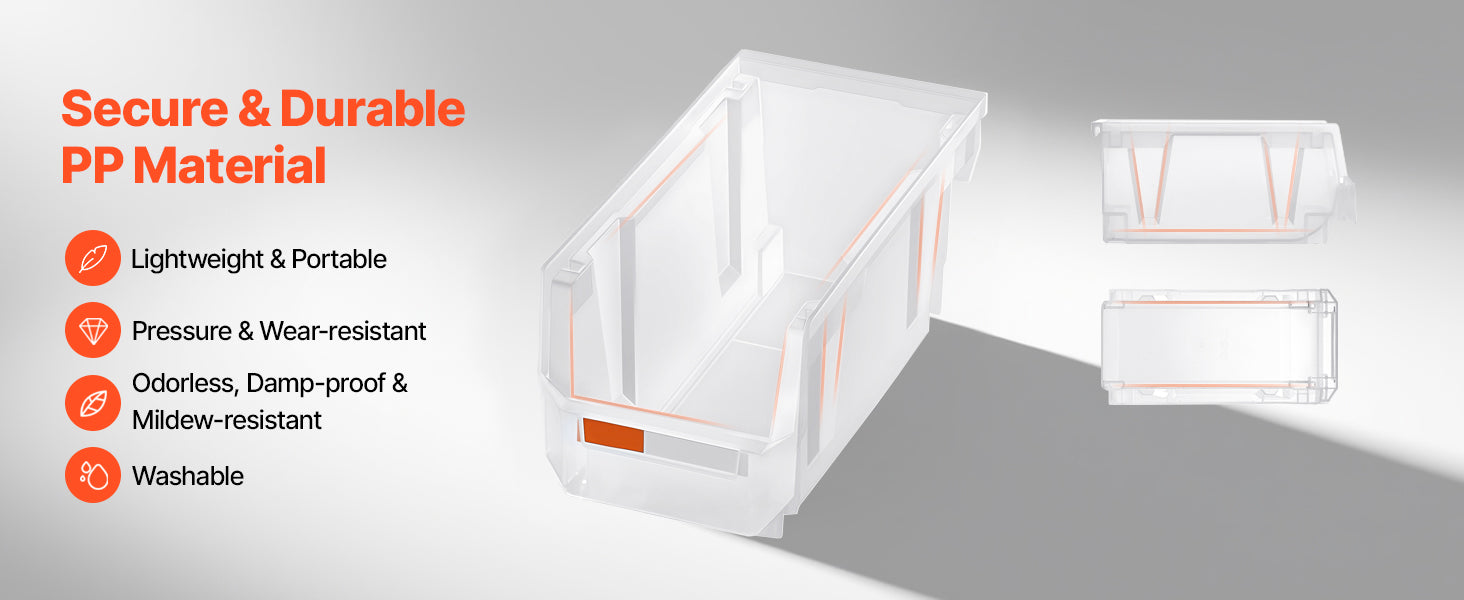 8 Pack Stackable Storage Bins with Front Access Organizer Boxes