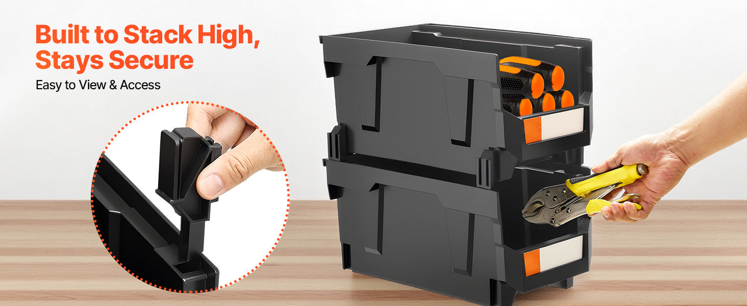 12-Pack Stackable Storage Bins with Front Access for Easy Organization