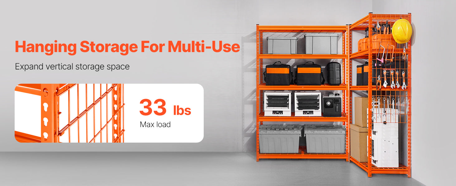 5-Tier Adjustable Metal Garage Shelving Unit 48" Wide Heavy Duty