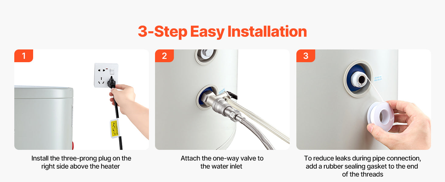 Chauffe-eau électrique de 6 gallons 1600W unité de point d'utilisation