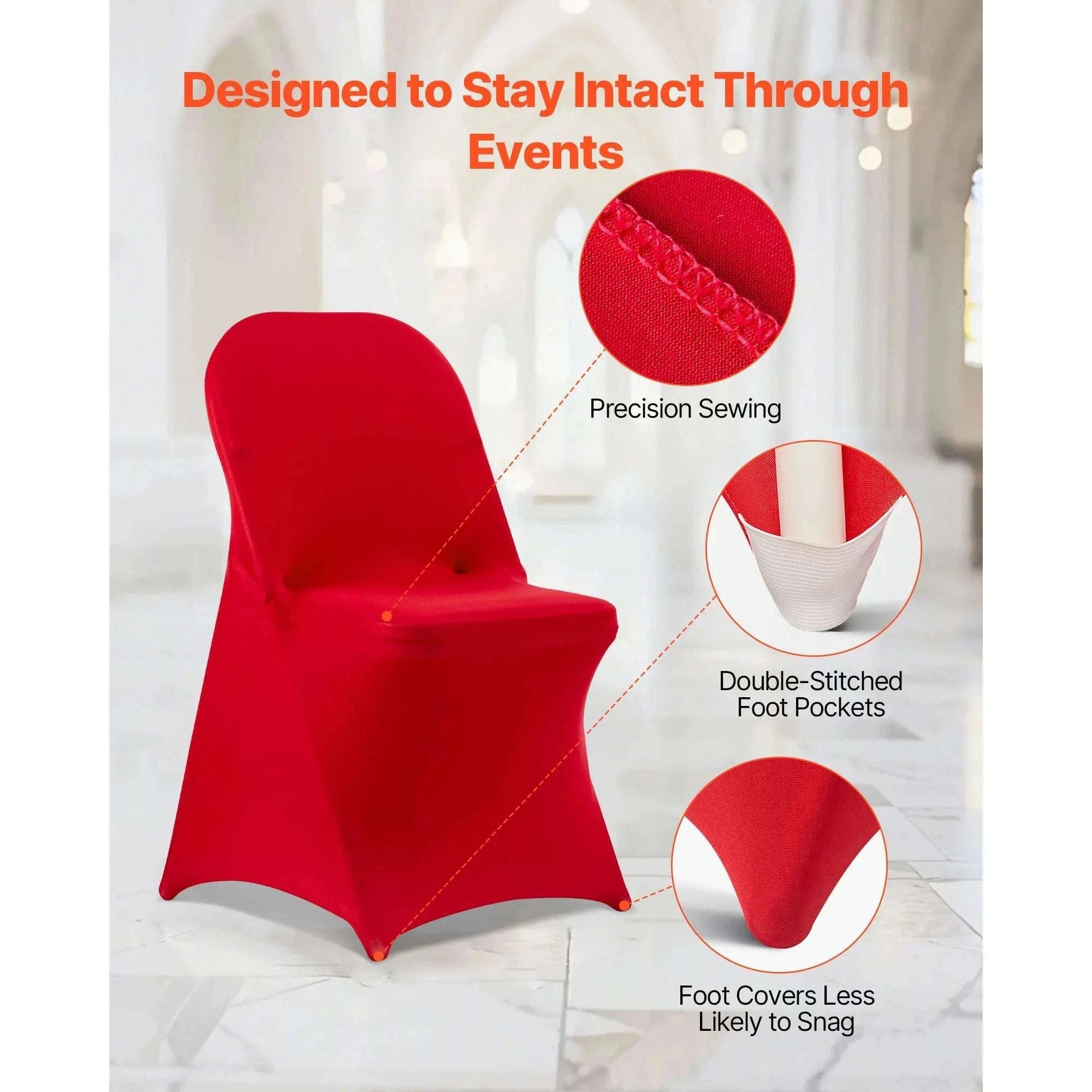 Stretch Chair Covers for Events – Polyester Spandex Slipcovers Set-United States / Blue