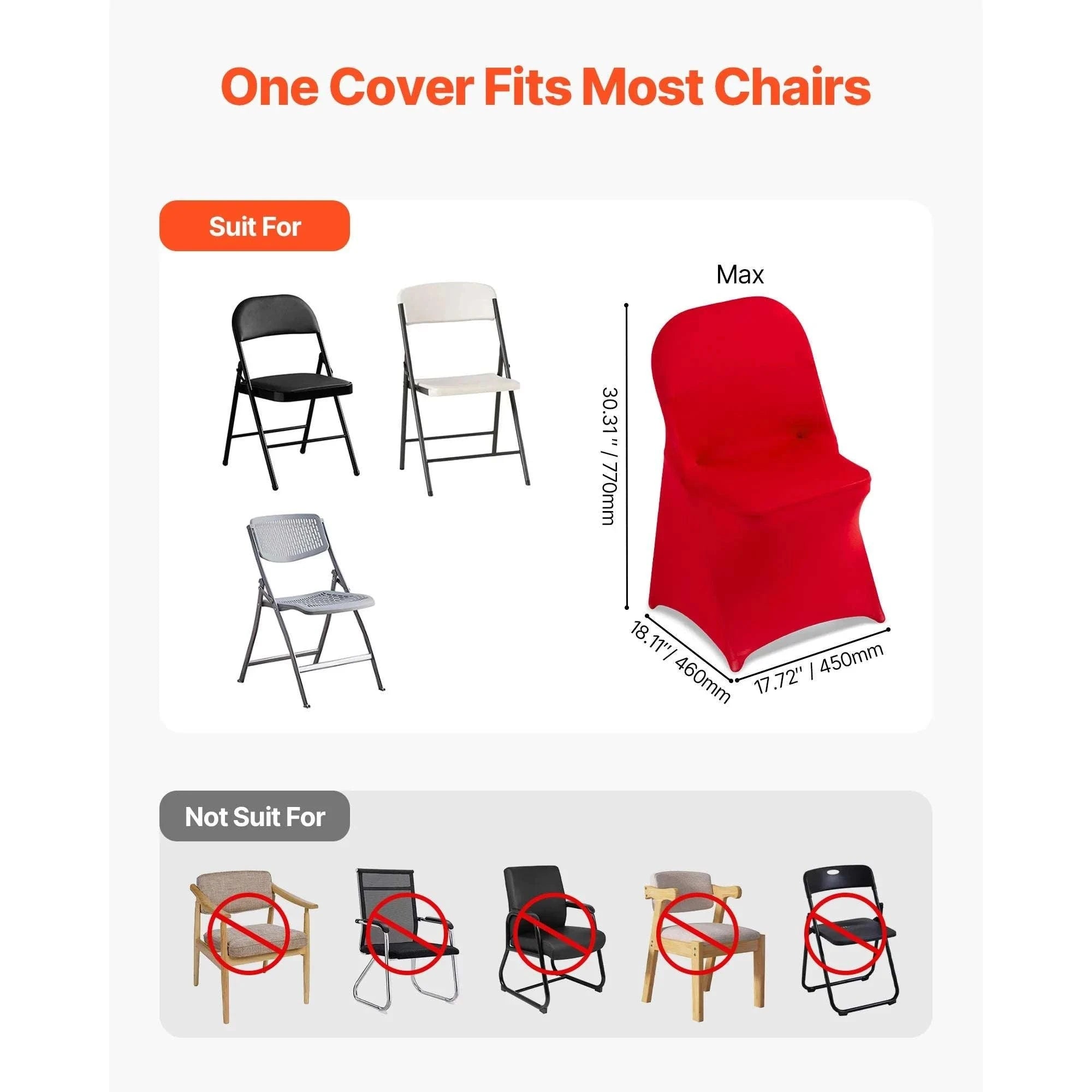 Stretch Chair Covers for Events – Polyester Spandex Slipcovers Set-United States / Blue