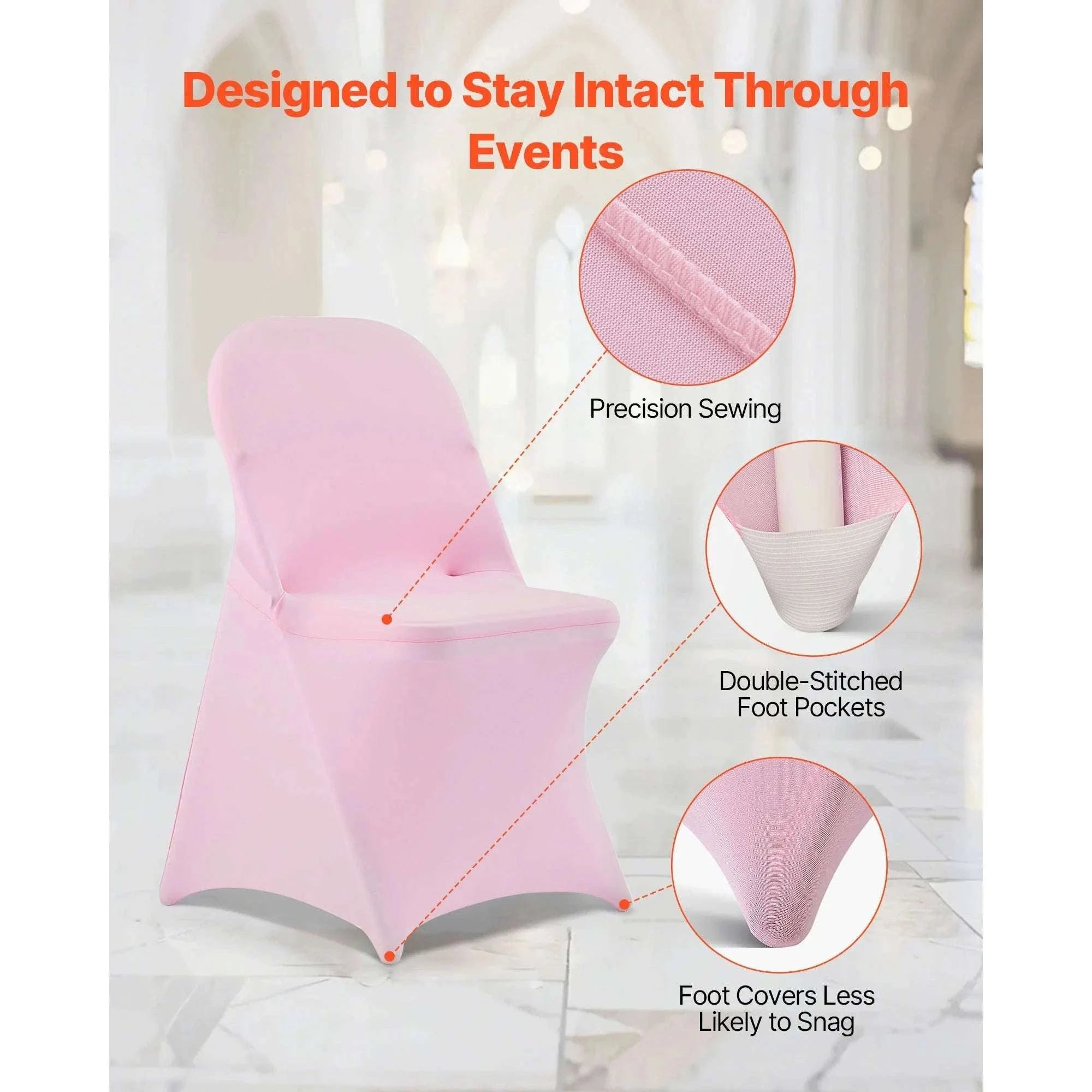 Stretch Chair Covers for Events – Polyester Spandex Slipcovers Set-United States / Blue