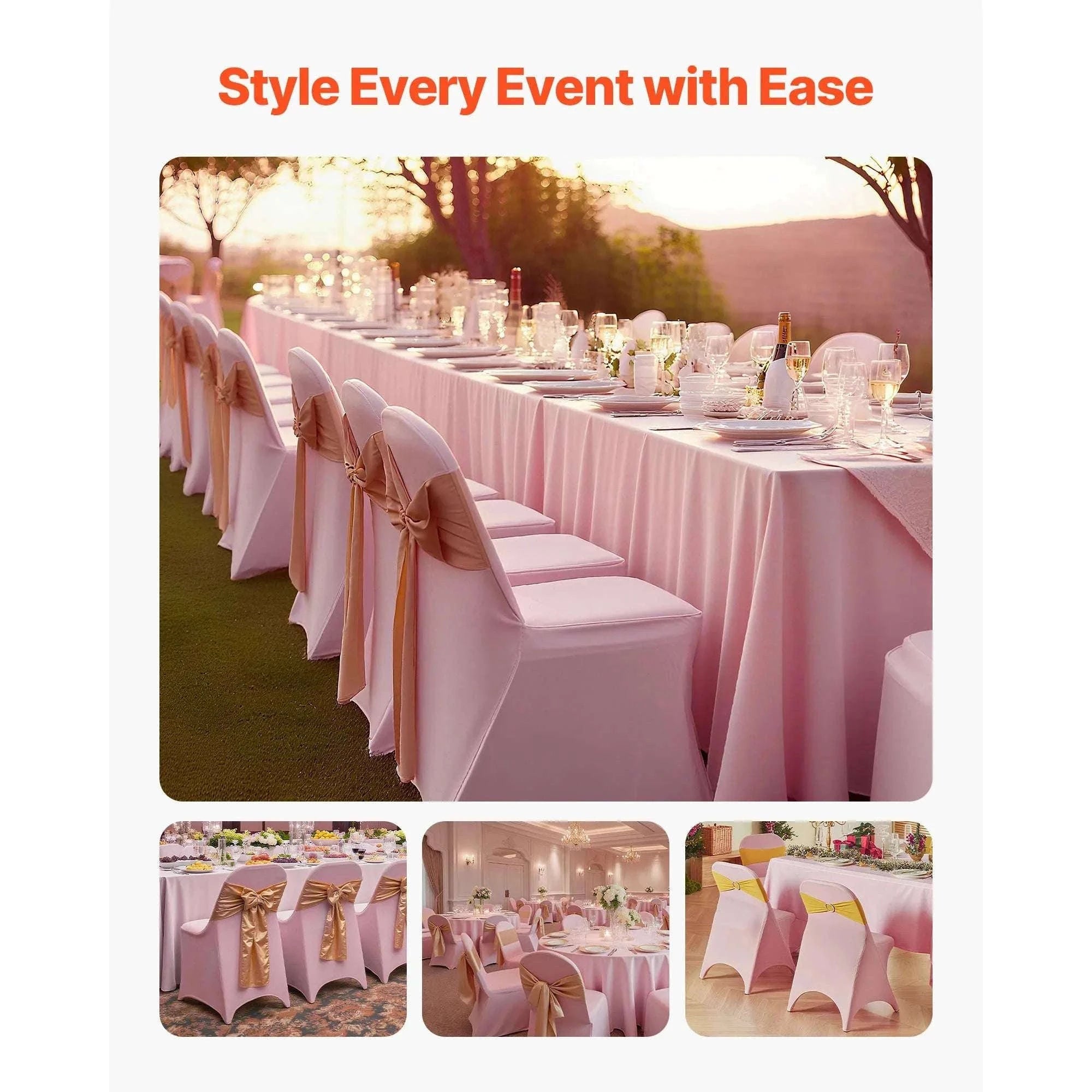 Stretch Chair Covers for Events – Polyester Spandex Slipcovers Set-United States / Blue
