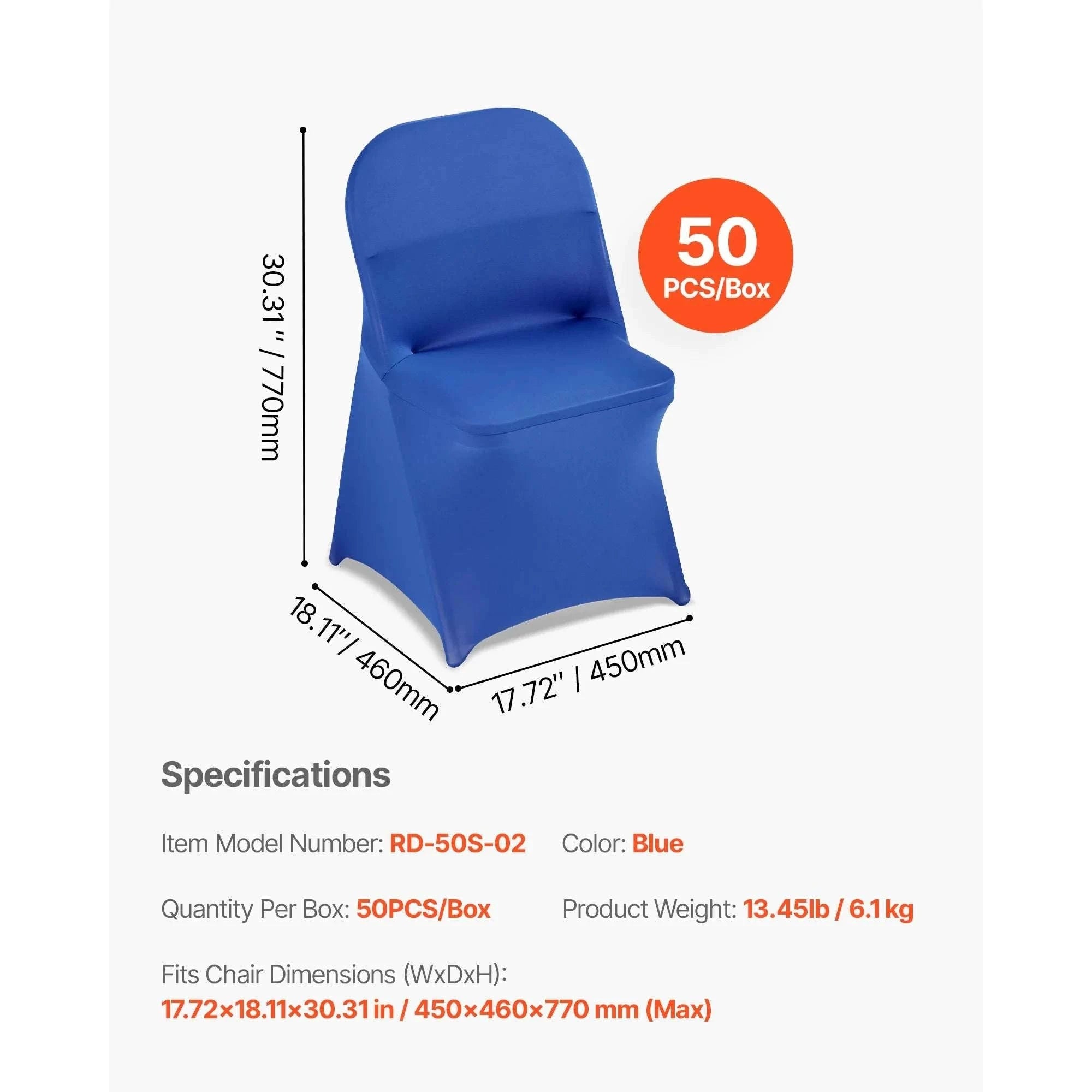 Stretch Chair Covers for Events – Polyester Spandex Slipcovers Set-United States / Blue