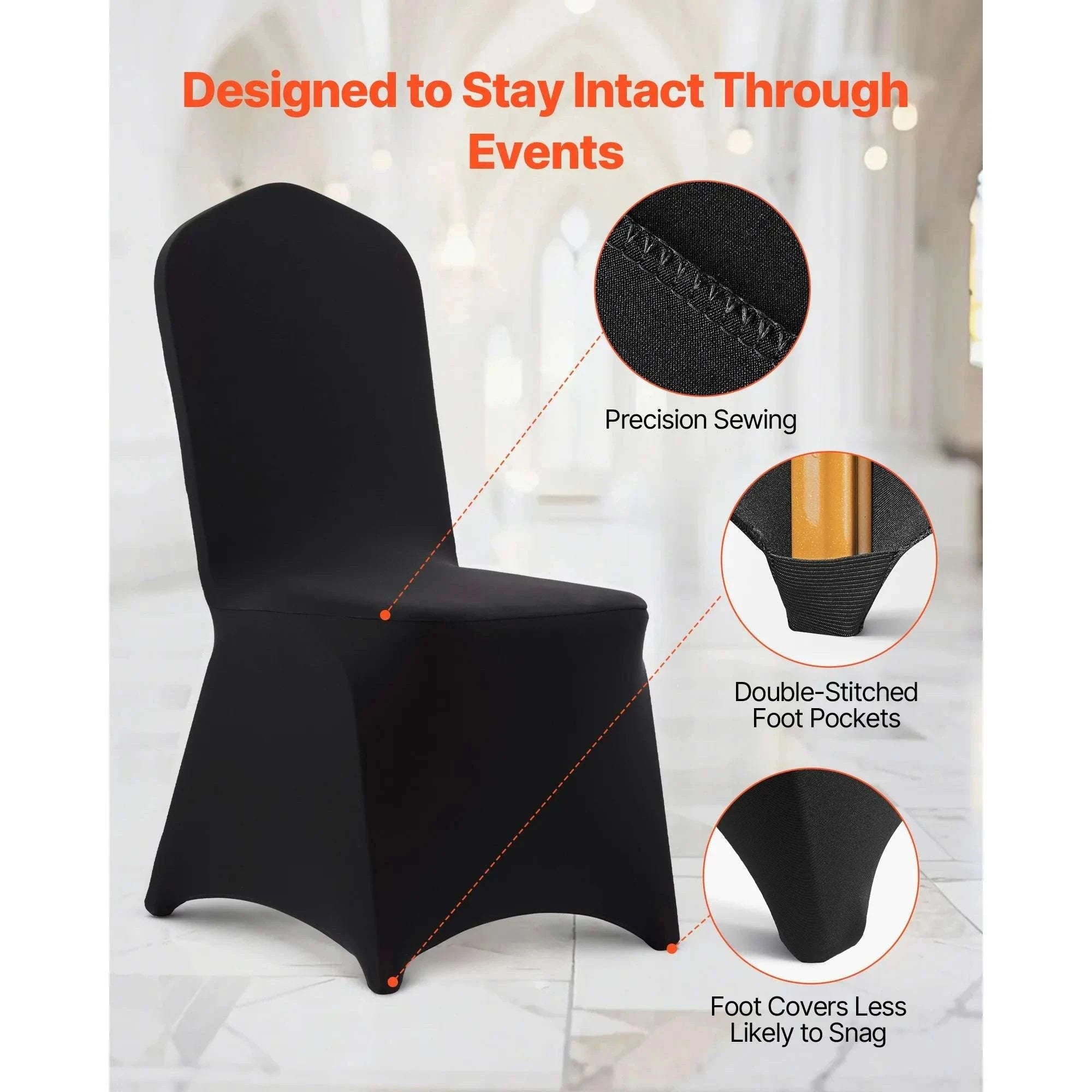 Stretch Chair Covers for Events – Polyester Spandex Slipcovers Set-United States / Purple   50