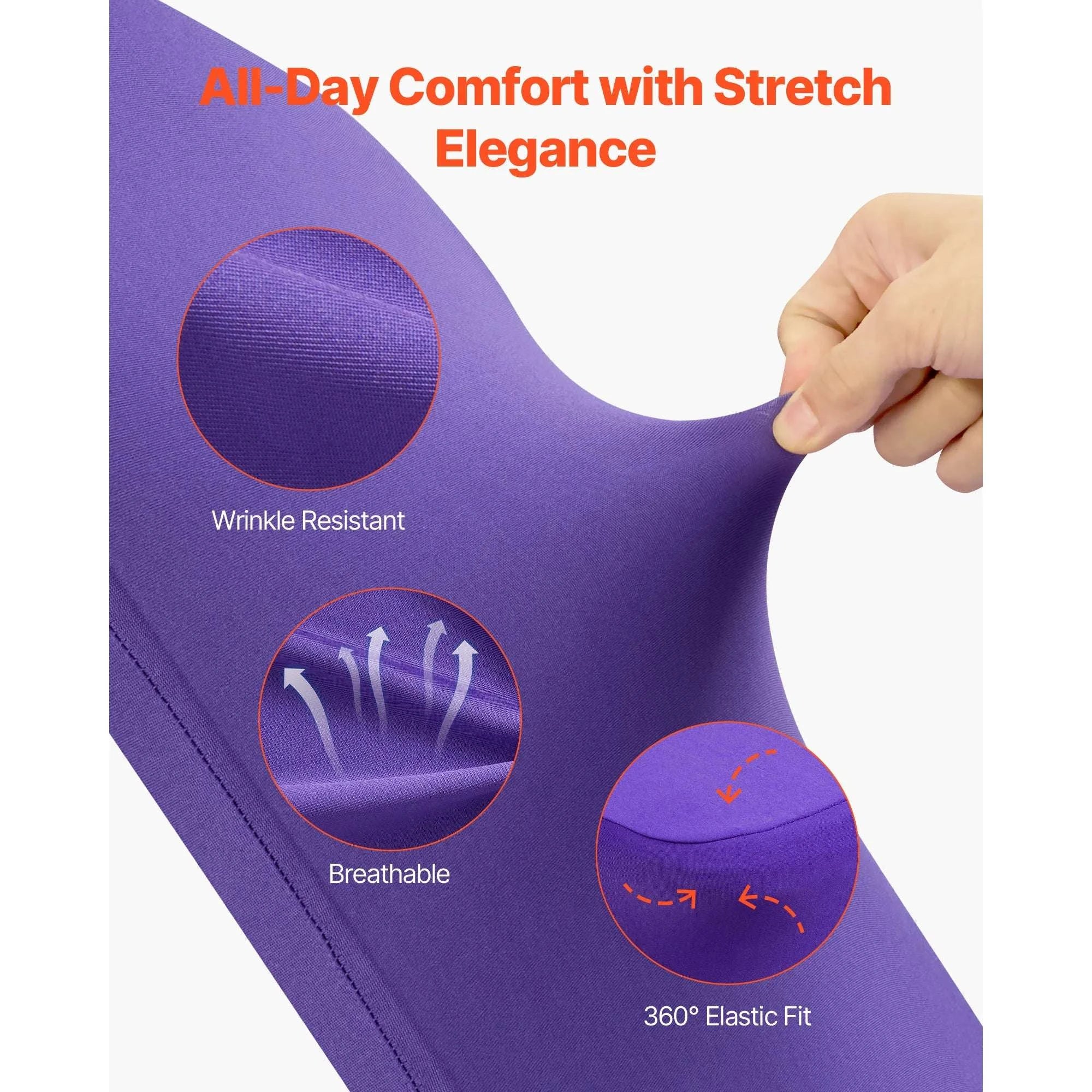 Stretch Chair Covers for Events – Polyester Spandex Slipcovers Set-United States / Purple   50