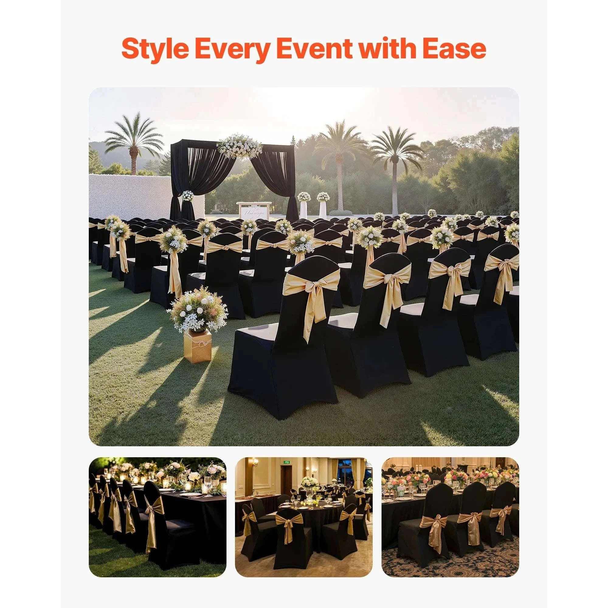 Stretch Chair Covers for Events – Polyester Spandex Slipcovers Set-United States / Purple   50
