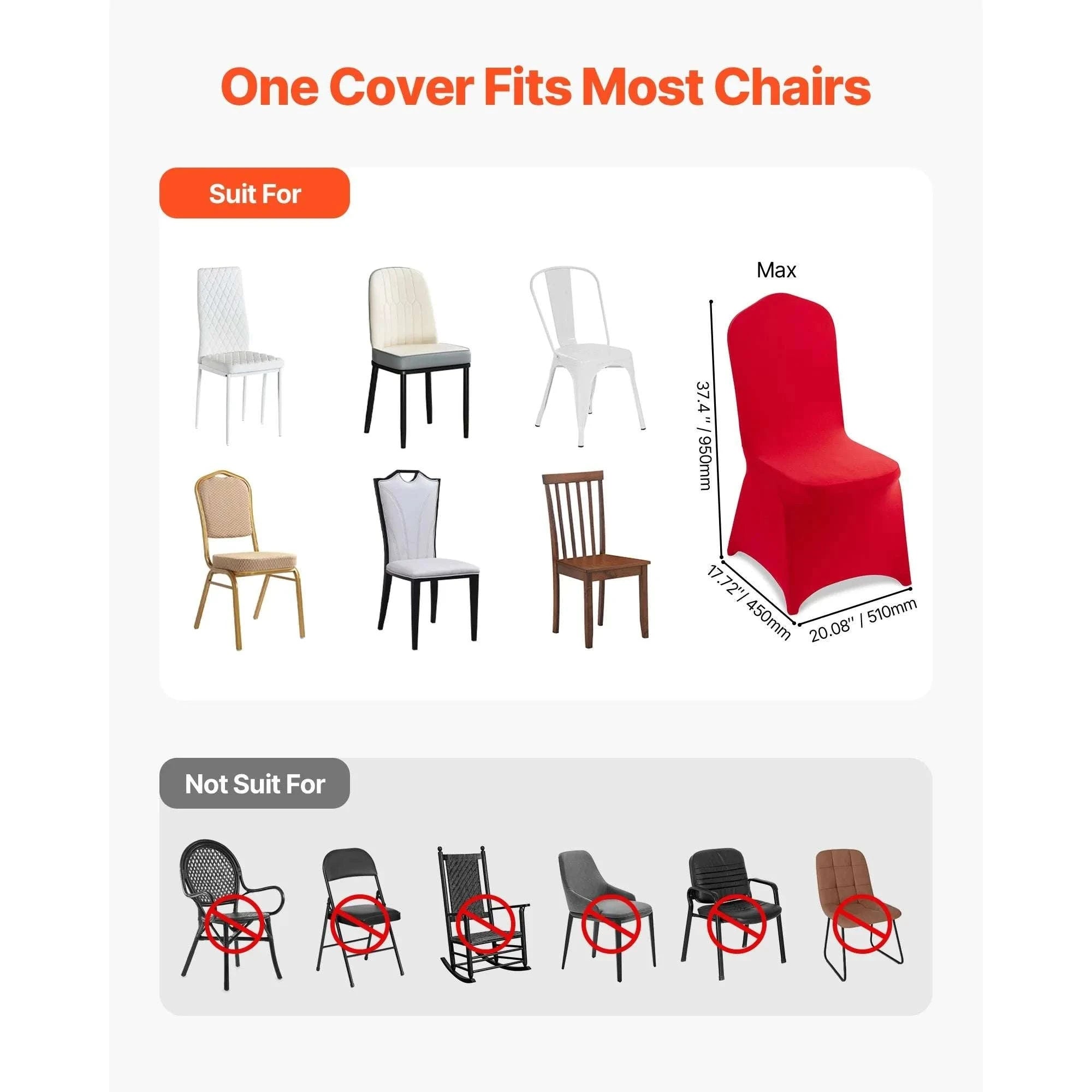 Stretch Chair Covers for Events – Polyester Spandex Slipcovers Set-United States / Purple   50