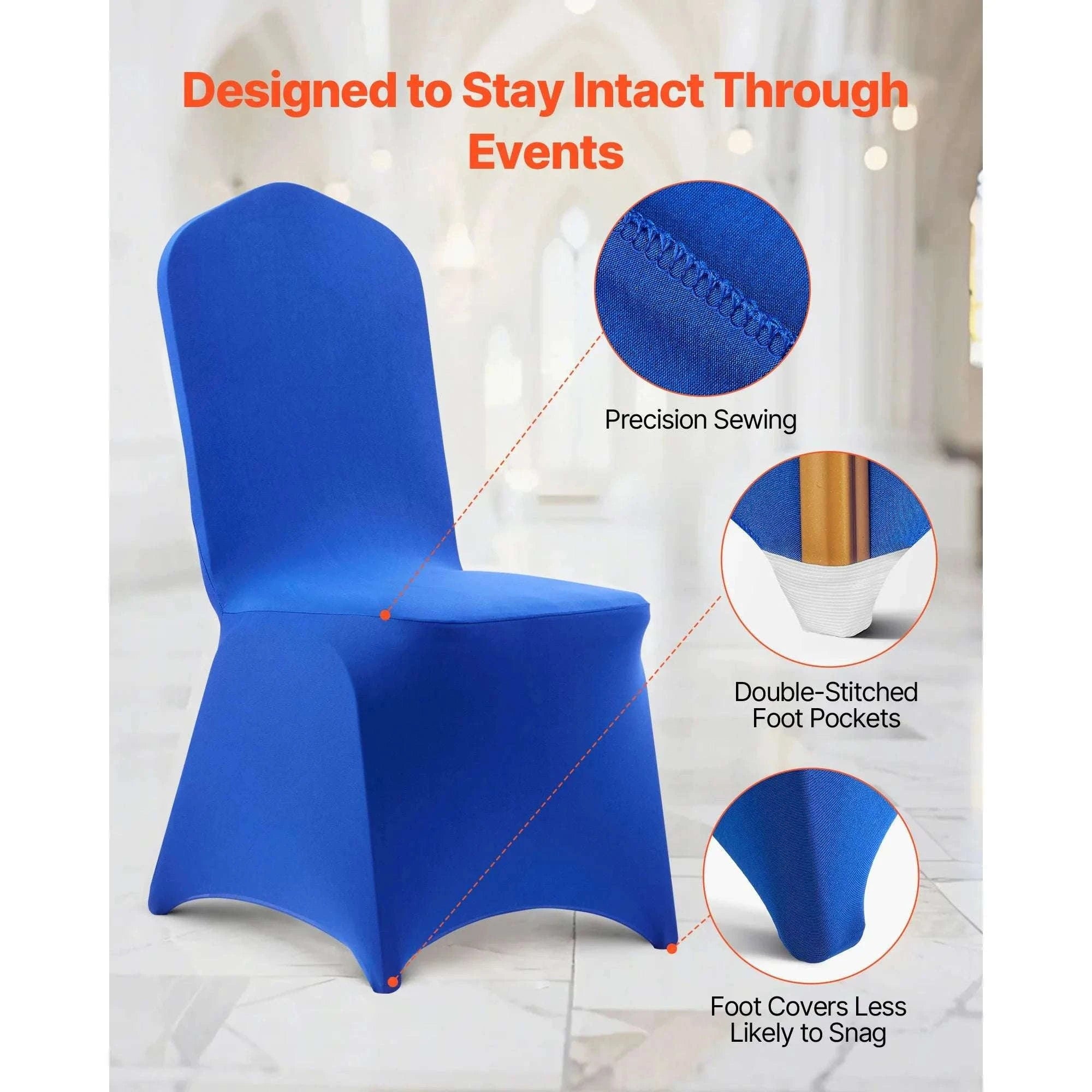 Stretch Chair Covers for Events – Polyester Spandex Slipcovers Set-United States / Purple   50