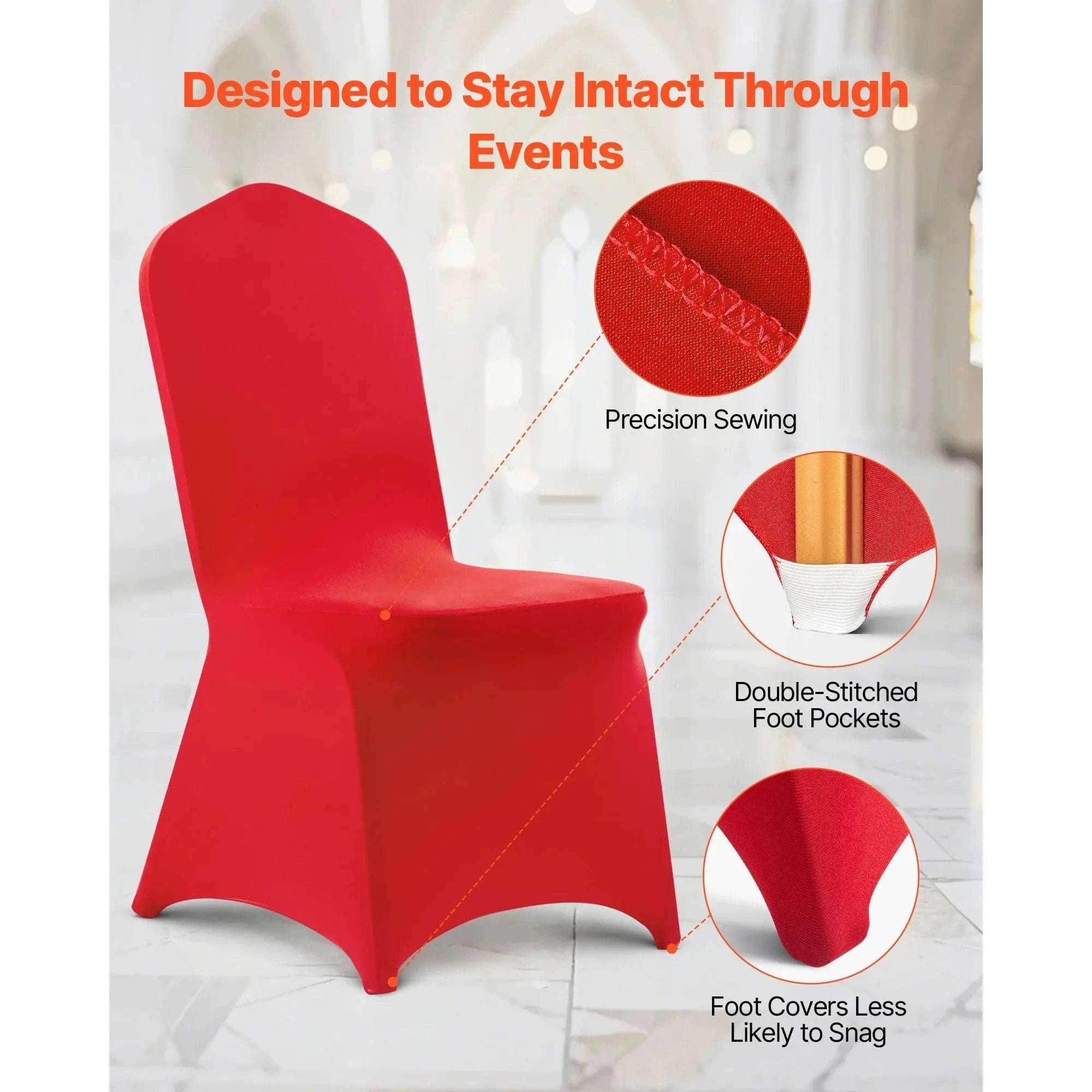 Stretch Chair Covers for Events – Polyester Spandex Slipcovers Set-United States / Purple   50