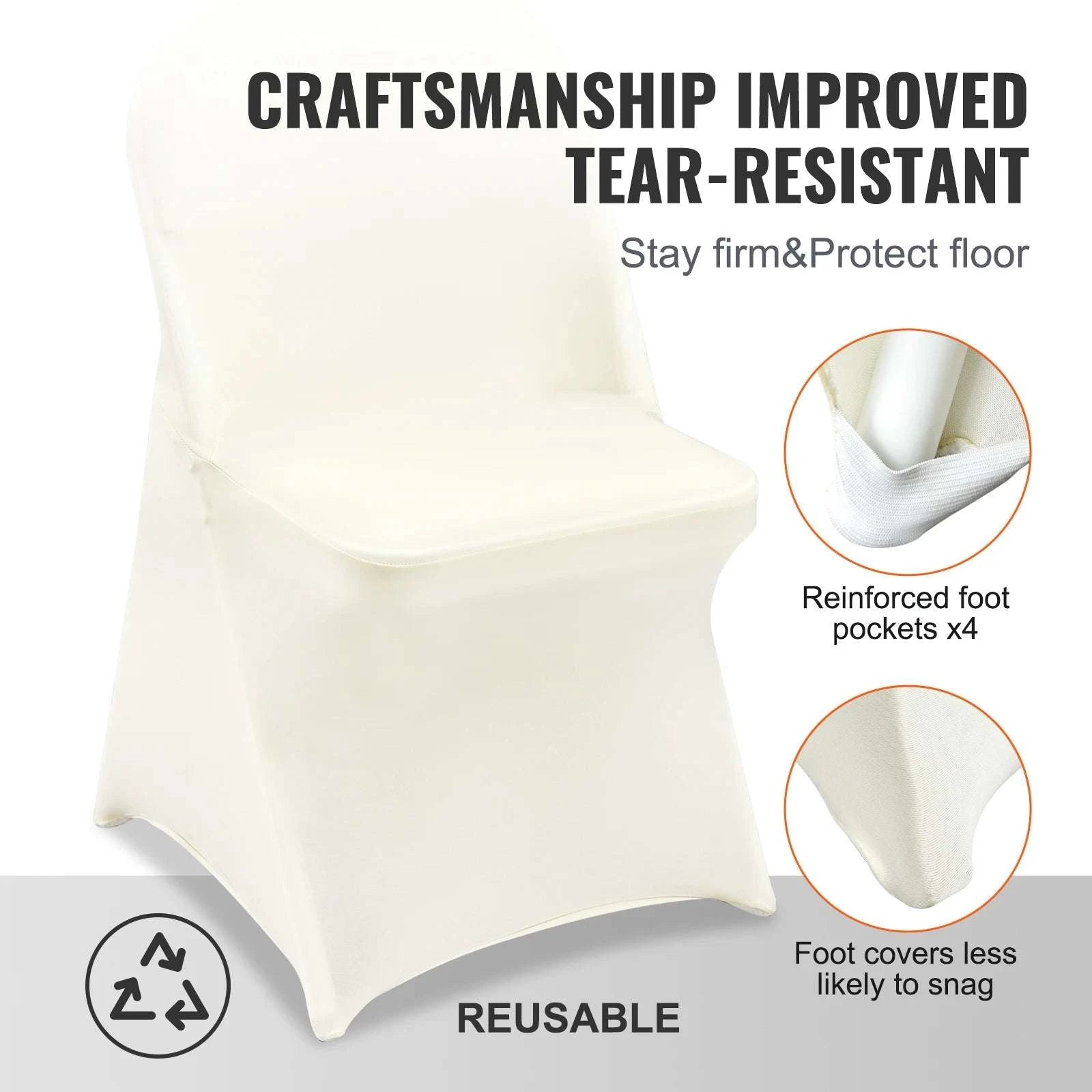 Stretch Spandex Chair Covers 30/50 Pack for Weddings & Events-50pcs / CZECH REPUBLIC