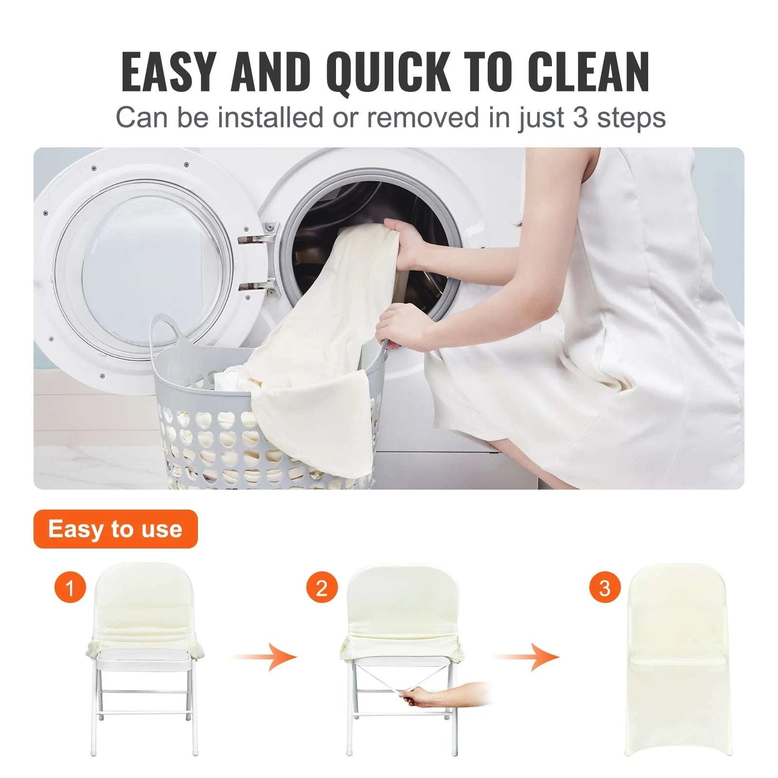 Stretch Spandex Chair Covers 30/50 Pack for Weddings & Events-50pcs / CZECH REPUBLIC