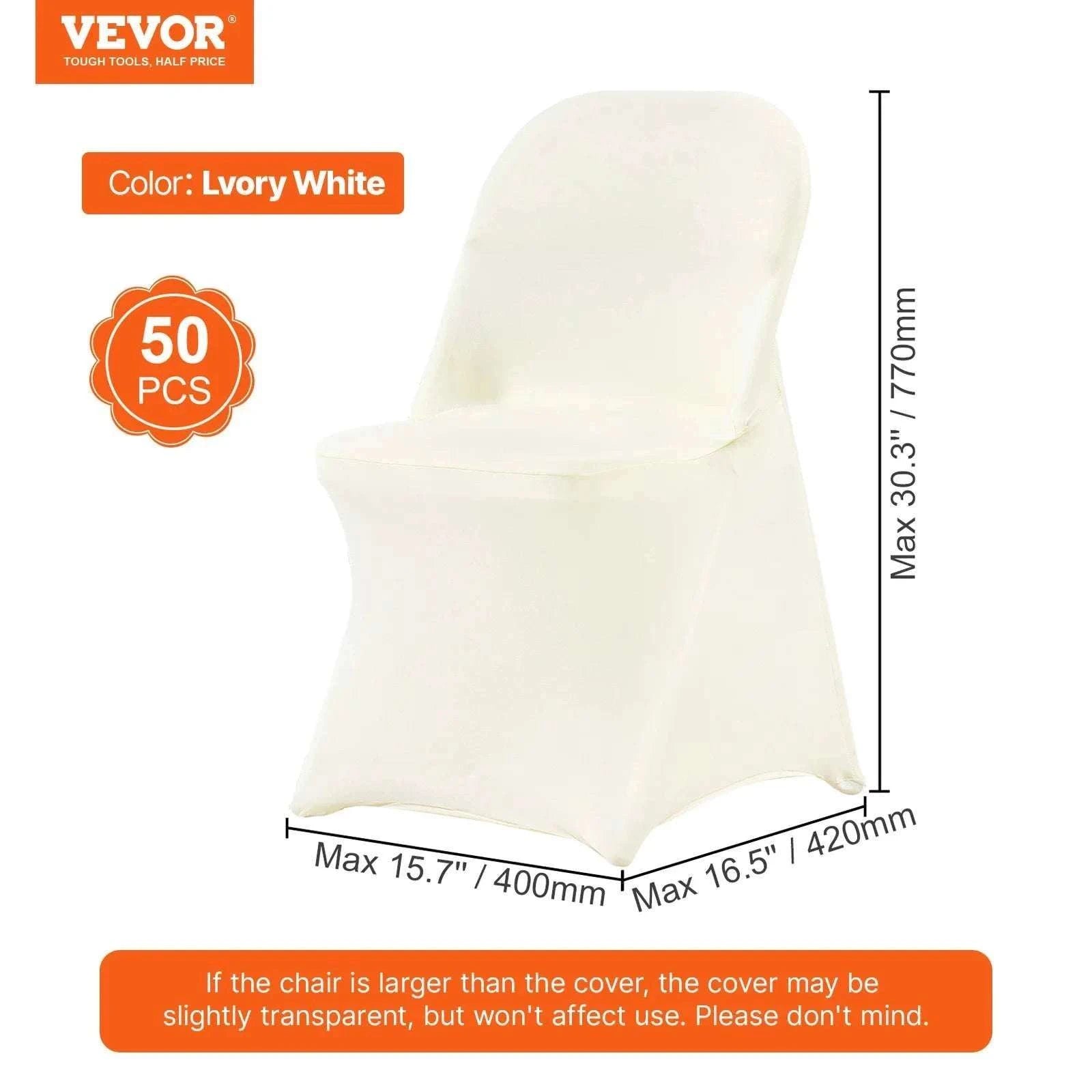 Stretch Spandex Chair Covers (50 Pack) for Weddings & Events-United States / 30 / ivory white