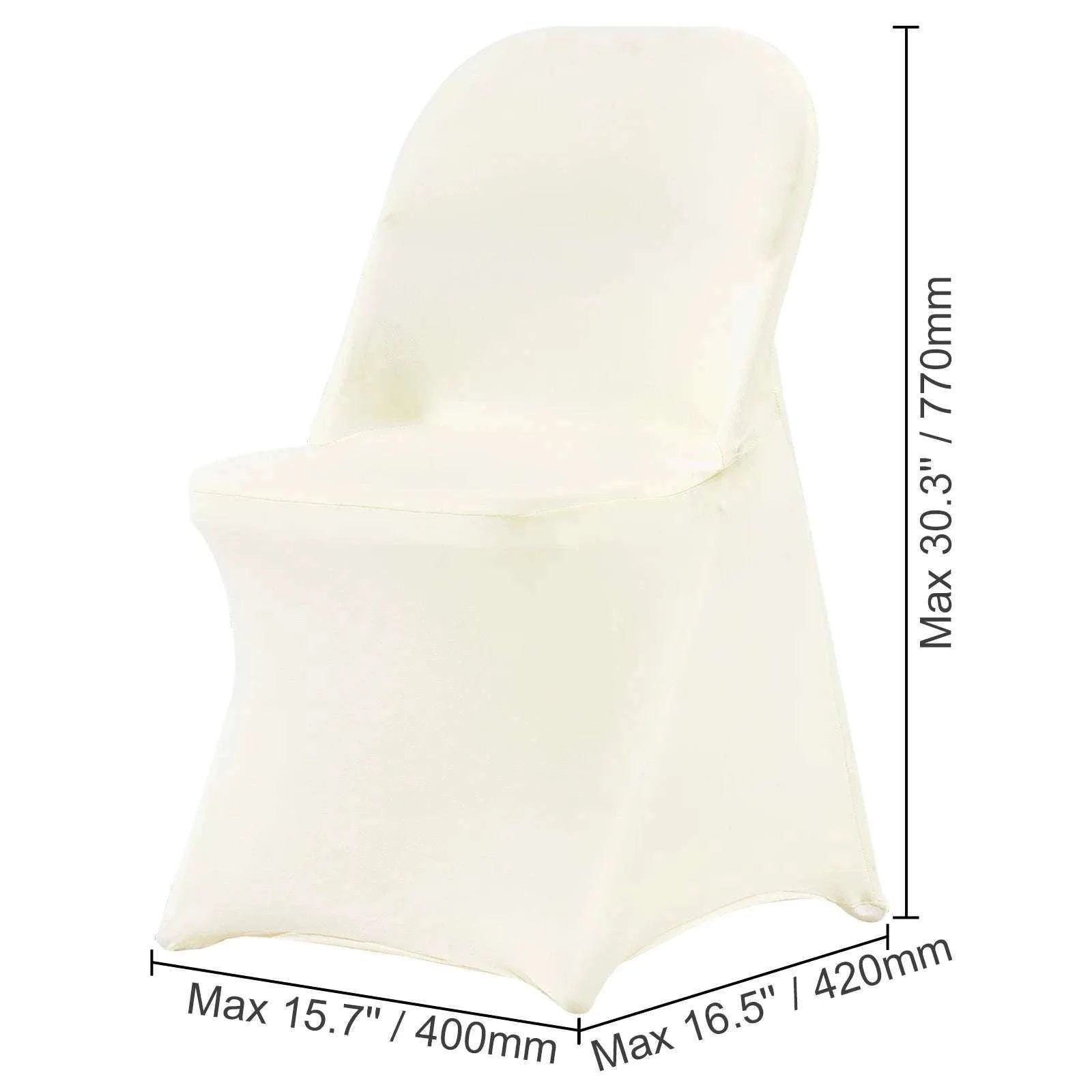 Stretch Spandex Chair Covers (50 Pack) for Weddings & Events-United States / 30 / ivory white