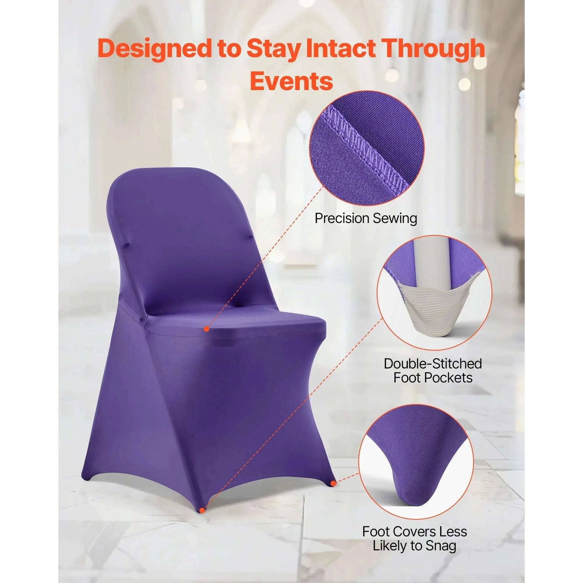 Stretch Spandex Chair Covers for Events & Dining Chairs (Set)-United States / Pink