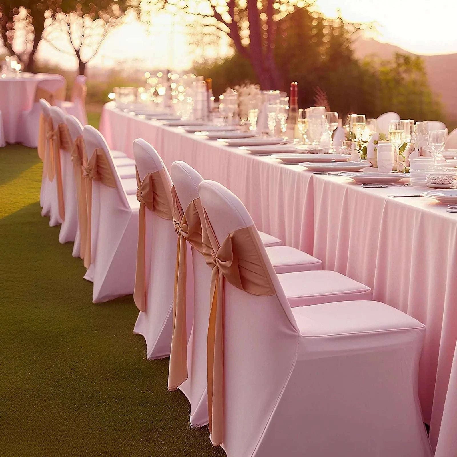 Stretch Spandex Chair Covers for Events & Dining Chairs (Set)-United States / Pink