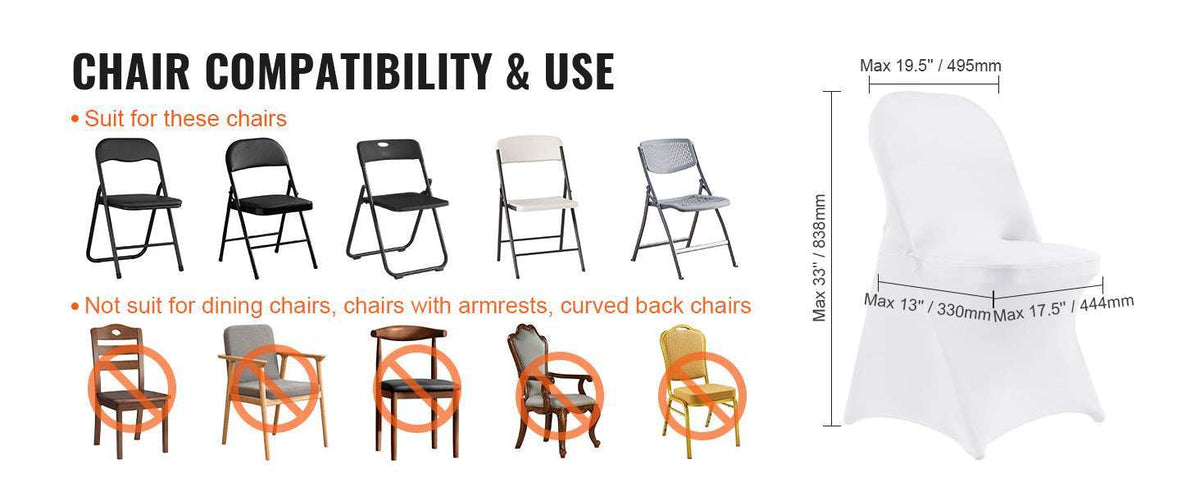 Stretch Spandex Chair Covers for Folding Chairs (12 or 30 Pack)-12pcs / spain