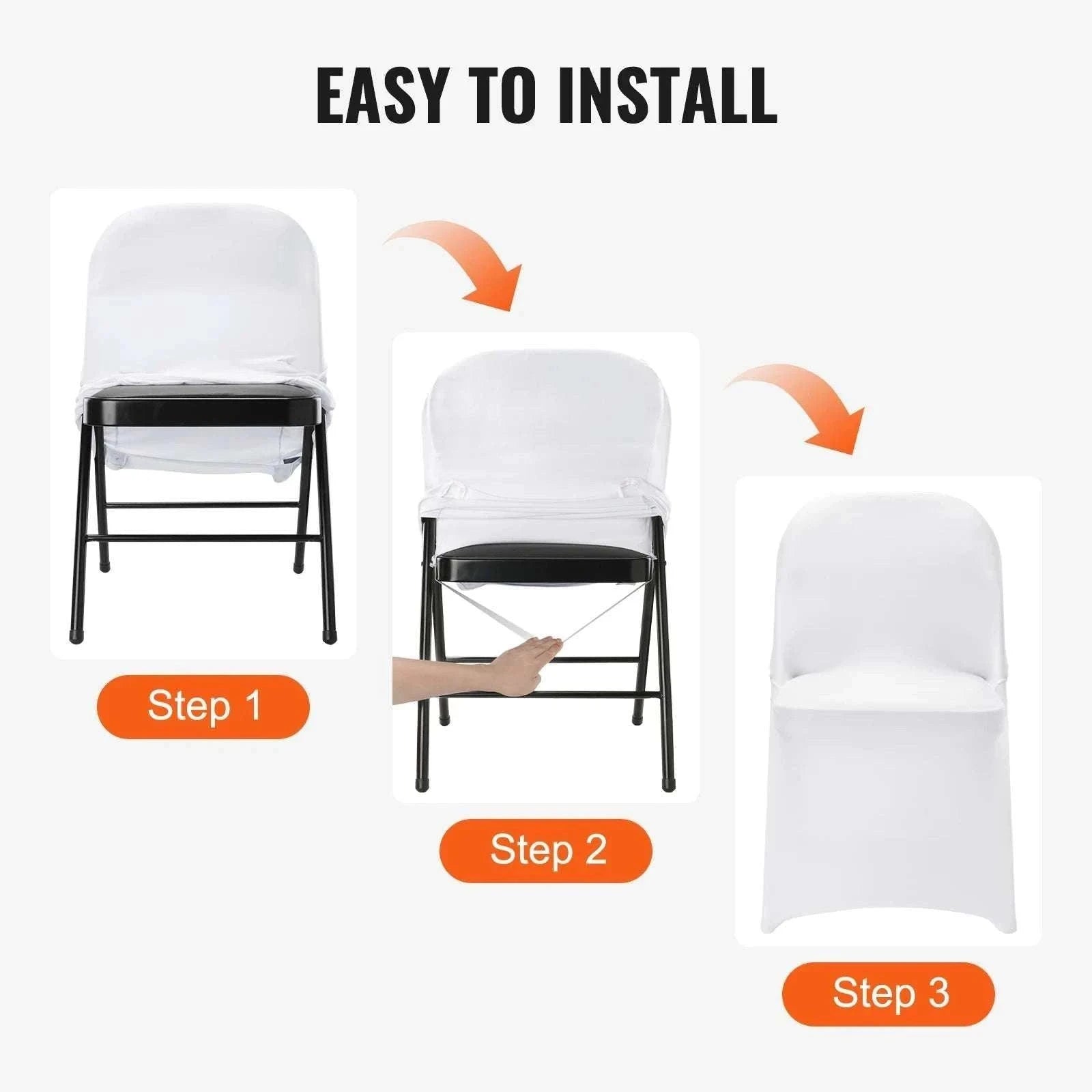 Stretch Spandex Chair Covers for Folding Chairs (12 or 30 Pack)-