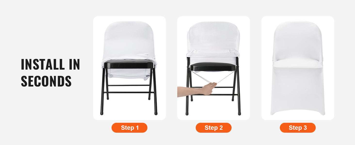 Stretch Spandex Chair Covers for Folding Chairs (12 or 30 Pack)-