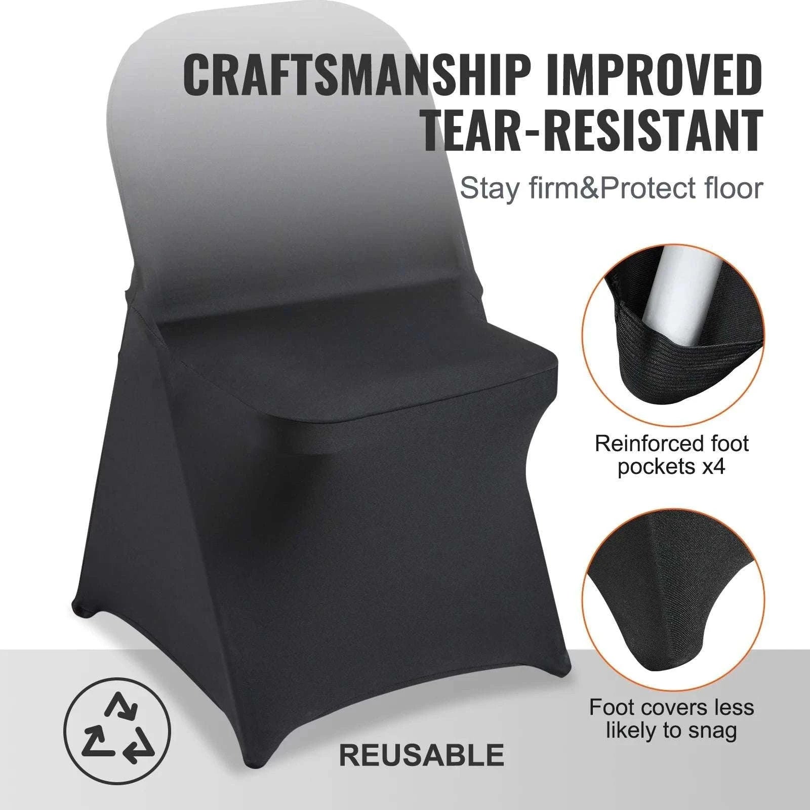 Stretch Spandex Chair Covers for Folding Chairs (30–100 Pack)-50pcs / GERMANY