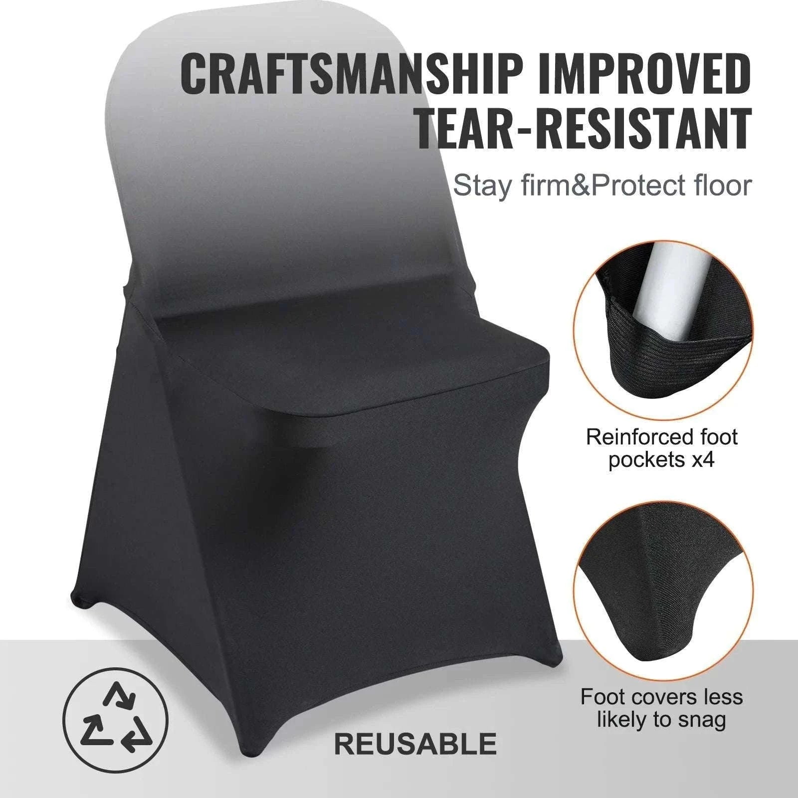 Stretch Spandex Chair Covers for Folding Chairs (30–100 Pack)-50pcs / GERMANY