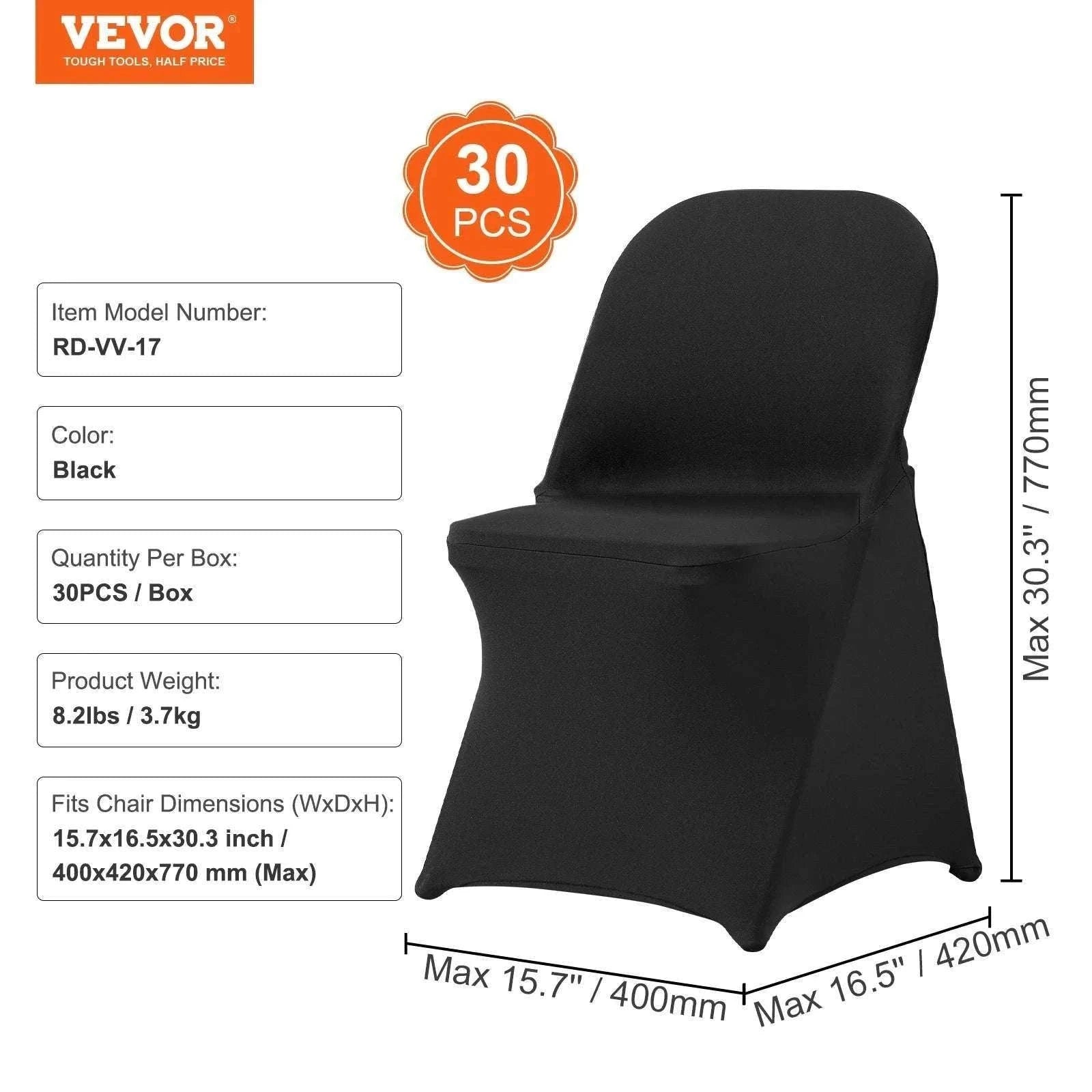 Stretch Spandex Chair Covers for Folding Chairs (30–100 Pack)-50pcs / GERMANY