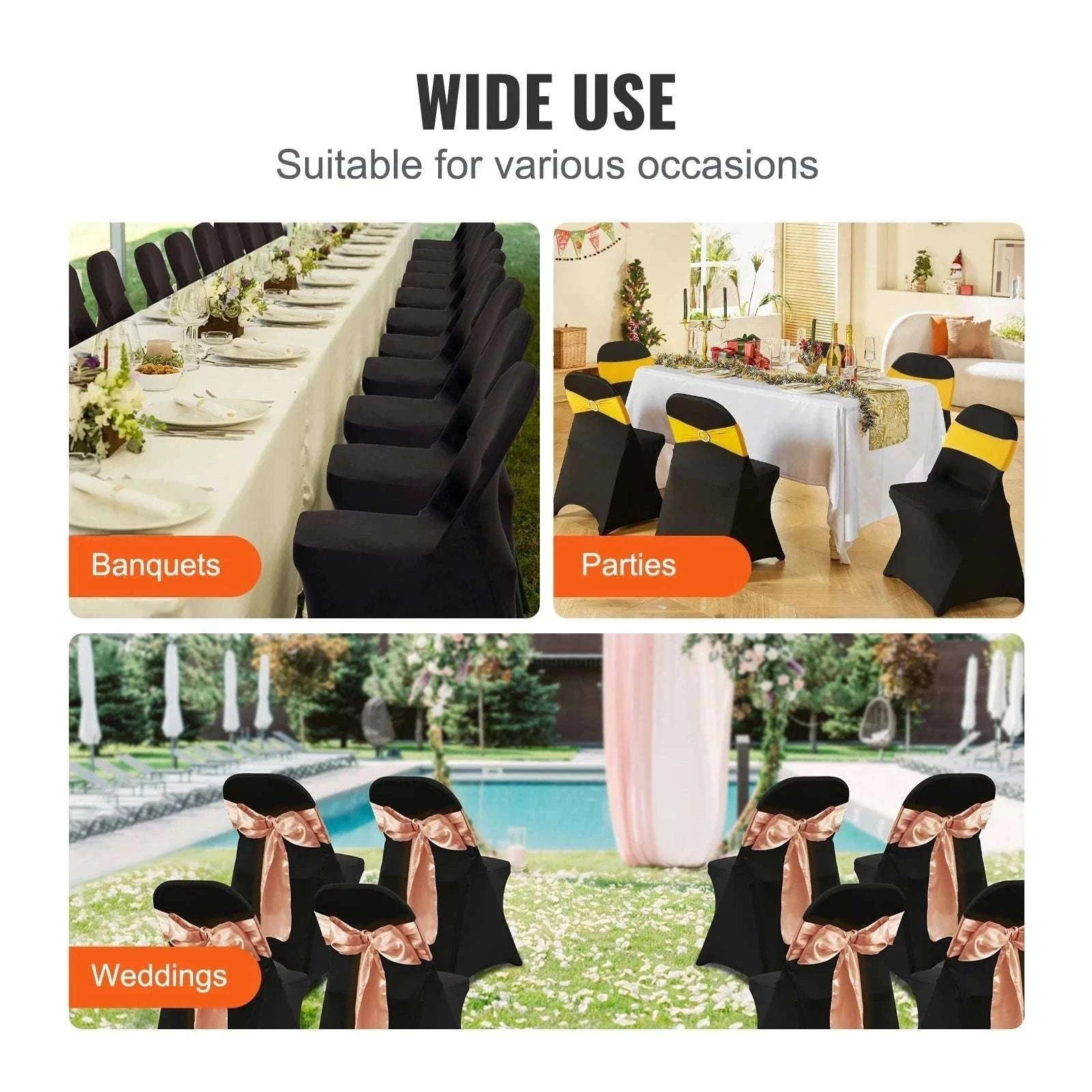 Stretch Spandex Chair Covers for Folding Chairs (30–100 Pack)-50pcs / GERMANY
