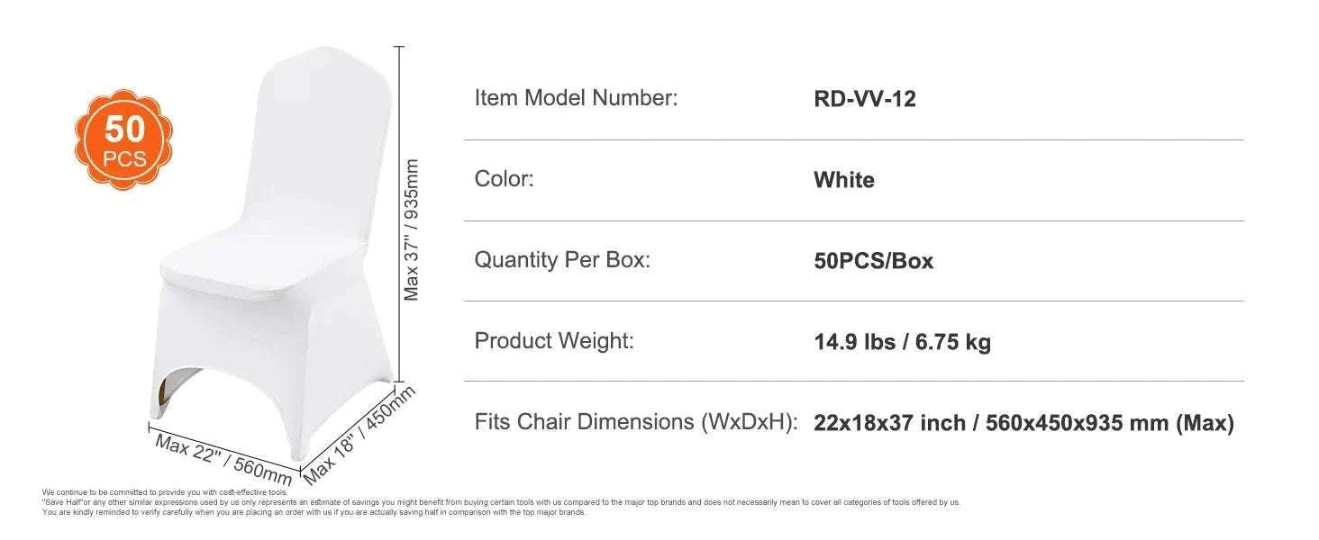 Stretch Spandex Chair Covers for Weddings & Events (12–100 Pack)-Arch-Front 50pcs / UNITED KINGDOM