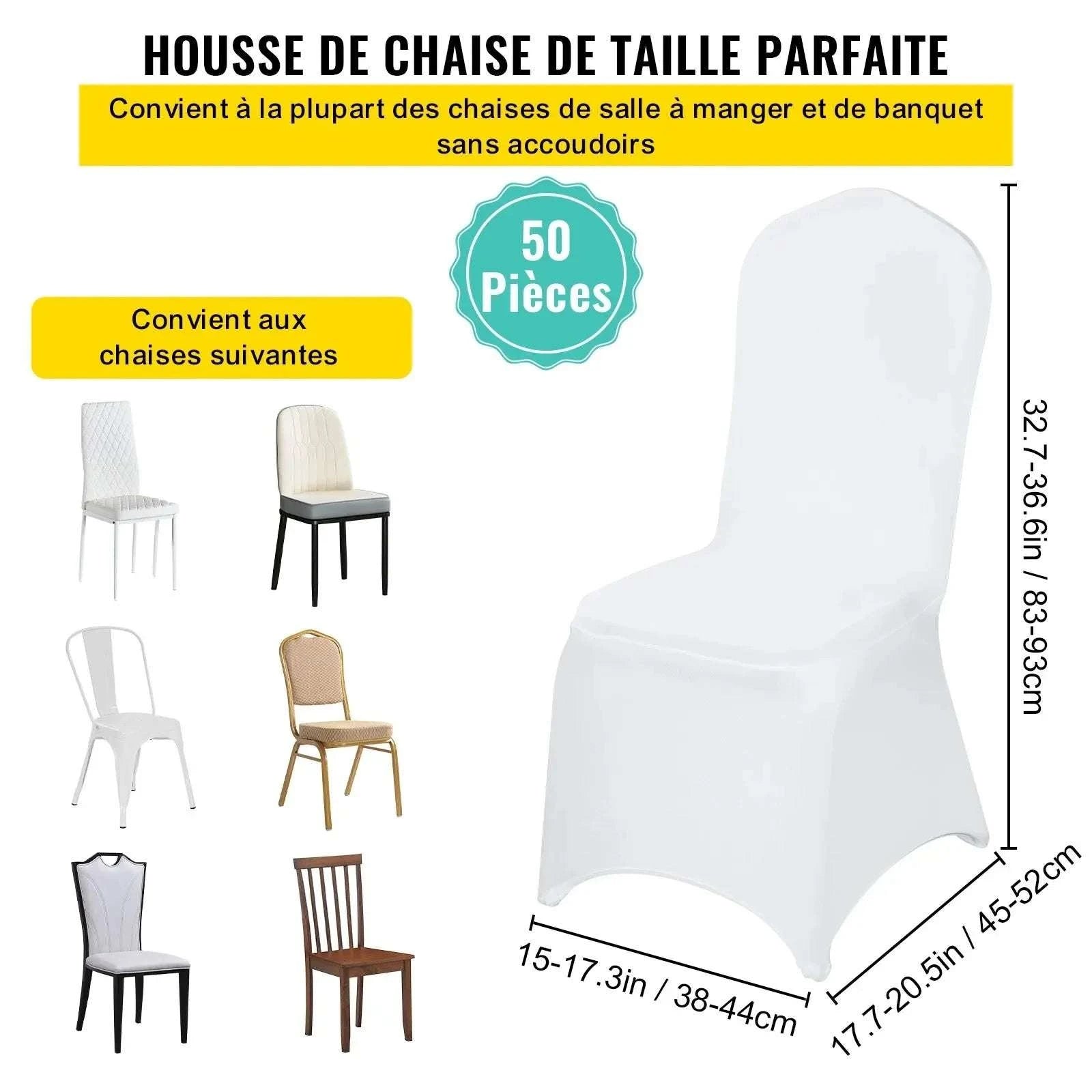 Stretch Spandex Chair Covers for Weddings & Events, Washable Fit-United States / 50PCS Type K