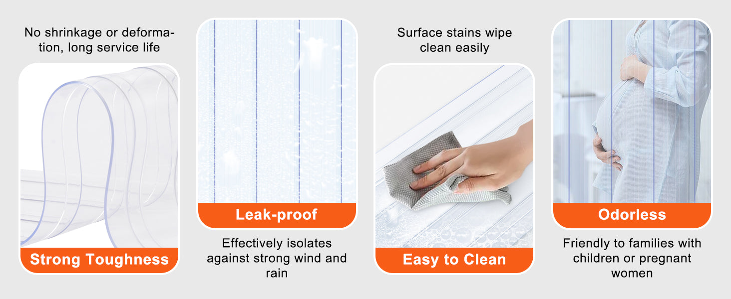 Clear PVC Strip Curtain Roll 150–164 ft Ribbed Door Strips