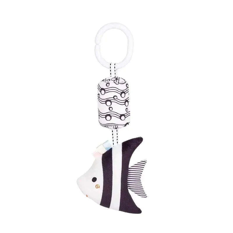 Stroller Hanging Bell Plush Doll Baby Infant Rattle Toy-Clown Fish
