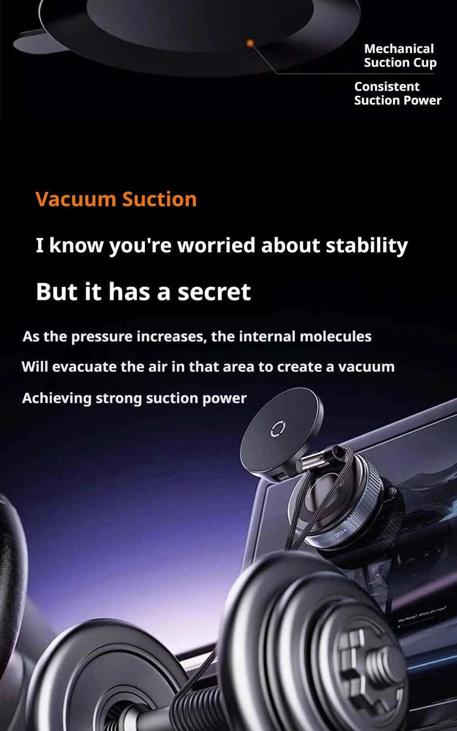 Strong Magnetic Car Phone Holder with Wireless Charging-1PC Black