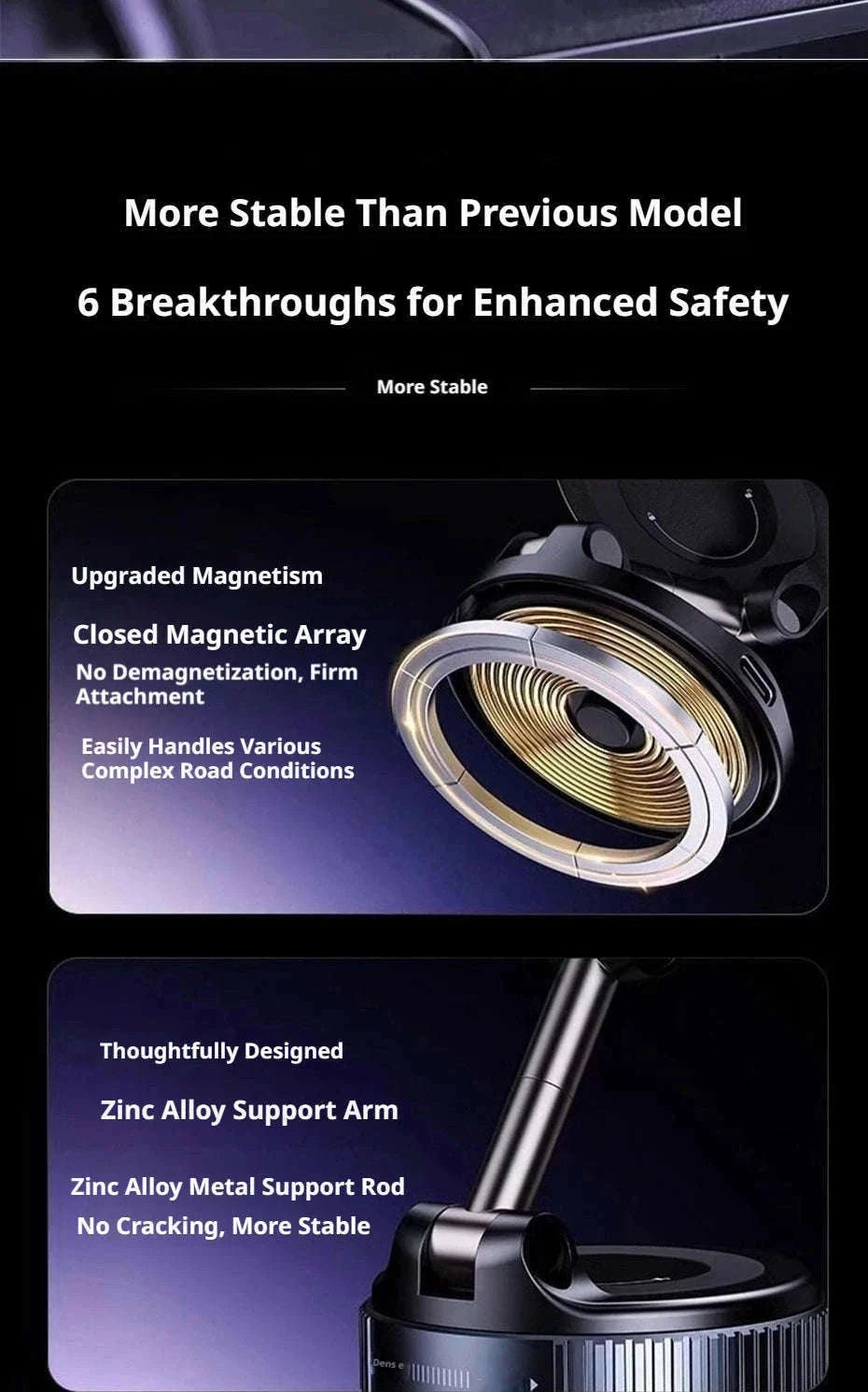 Strong Magnetic Car Phone Holder with Wireless Charging-1PC Black