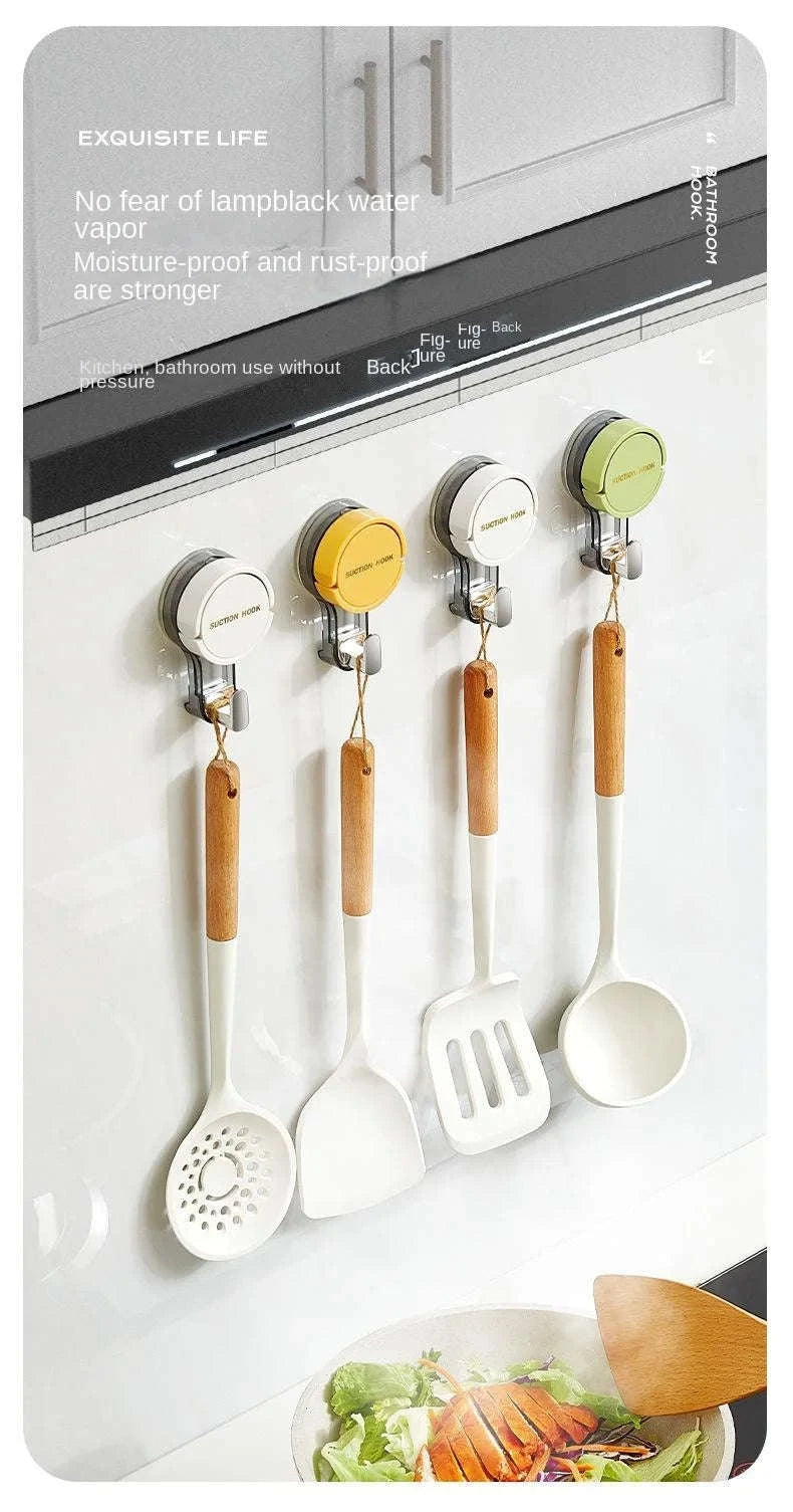 Strong Suction Hook – Vacuum-Powered Adhesive Hanging Solution-Green2