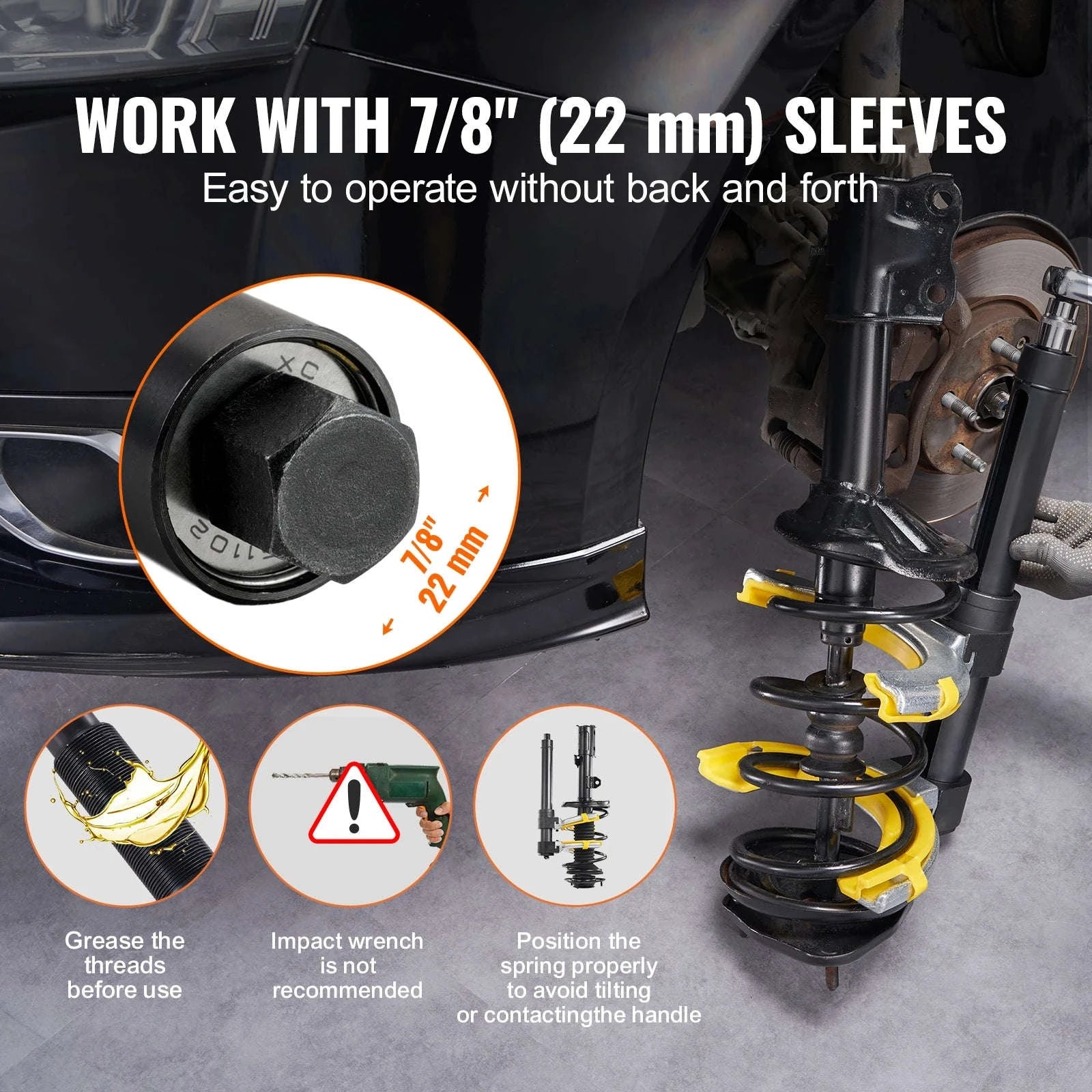 Strut Spring Compressor Kit with Interchangeable Yokes-Germany