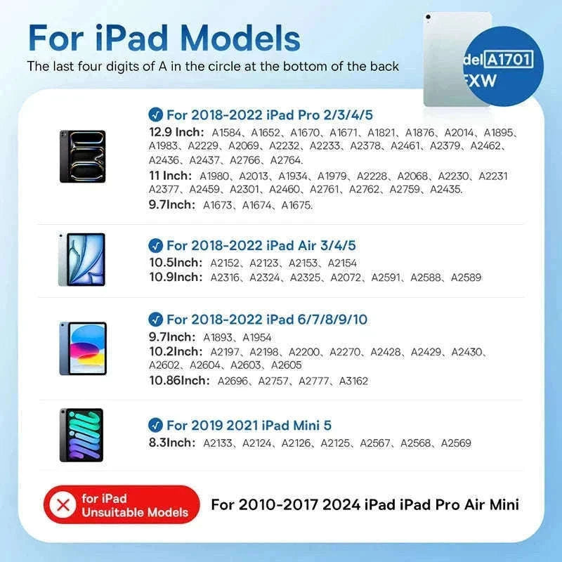 Stylus Pen for iPad with Palm Rejection, LED & Magnetic Design-WHITE