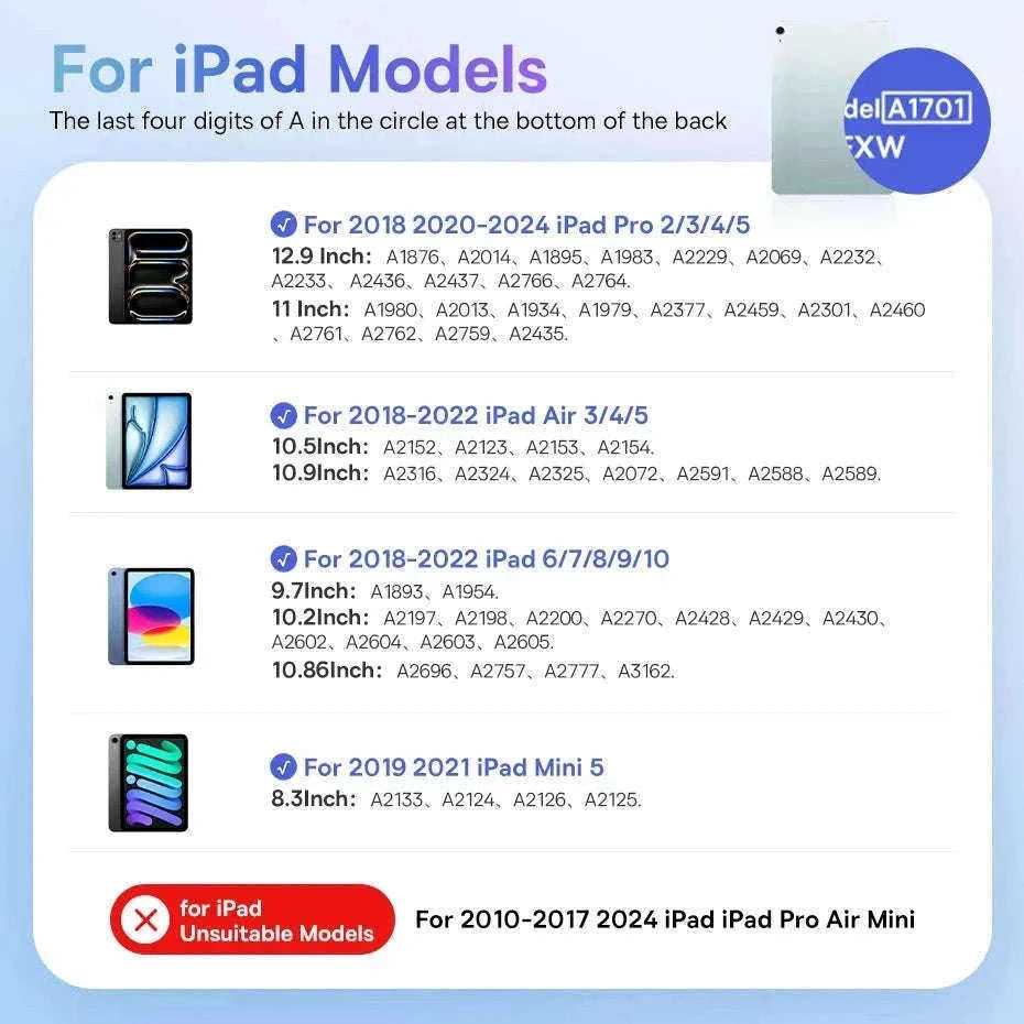 Stylus Pen for iPad with Palm Rejection, LED & Magnetic Design-WHITE
