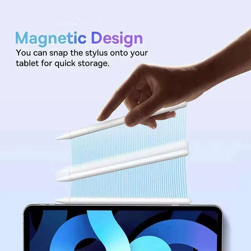 Stylus Pen for iPad with Palm Rejection, LED & Magnetic Design-WHITE