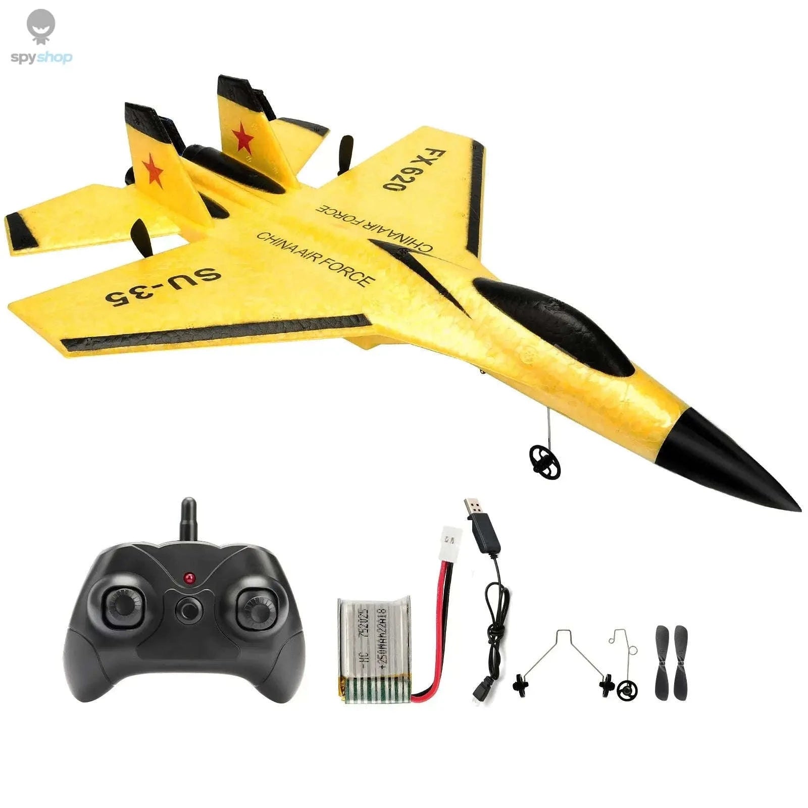 SU35 RC Plane – LED Lights, Agile Control, Outdoor & Indoor Flight-Yellow