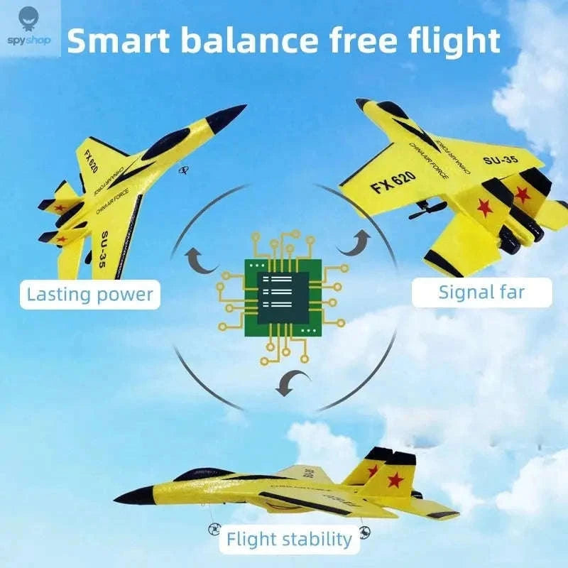 SU35 RC Plane – LED Lights, Agile Control, Outdoor & Indoor Flight-Yellow