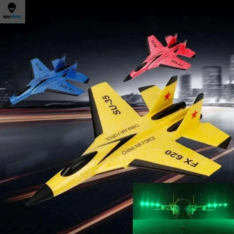 SU35 RC Plane – LED Lights, Agile Control, Outdoor & Indoor Flight-Yellow