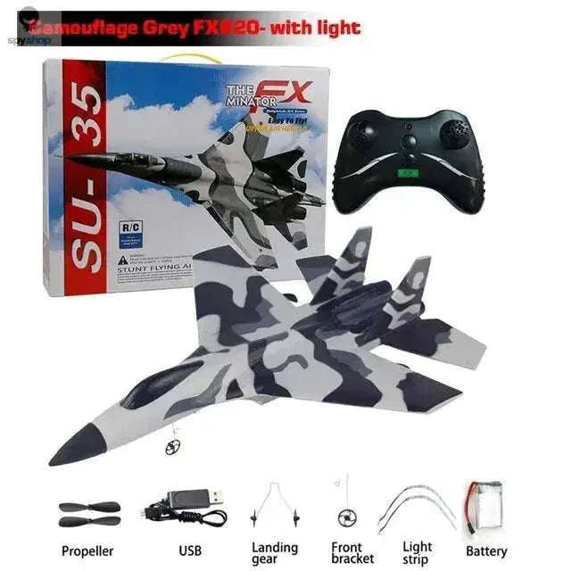 SU35 RC Plane with LED Lights and 2.4GHz Control-Yellow